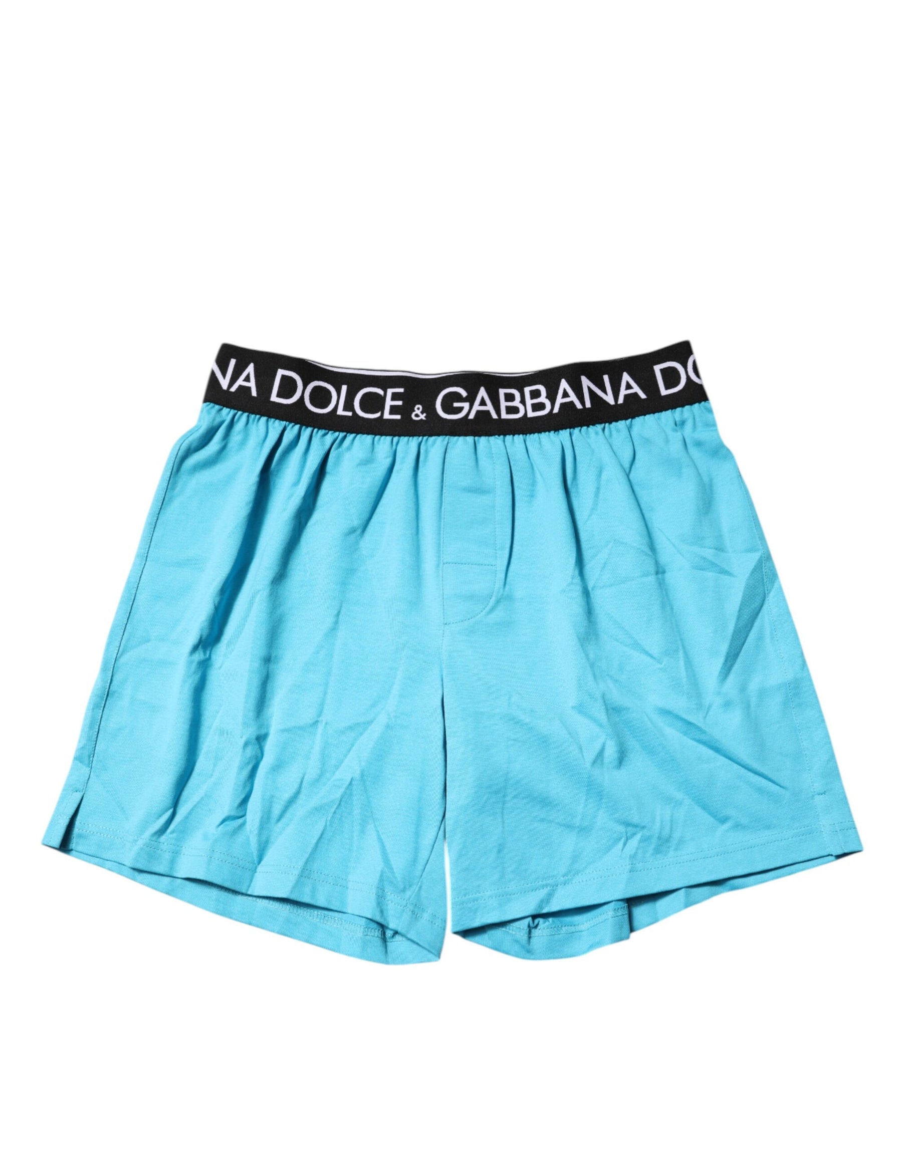 Dolce & Gabbana Blue Logo Waist Regular Boxer Shorts Underwear | Regal Royce