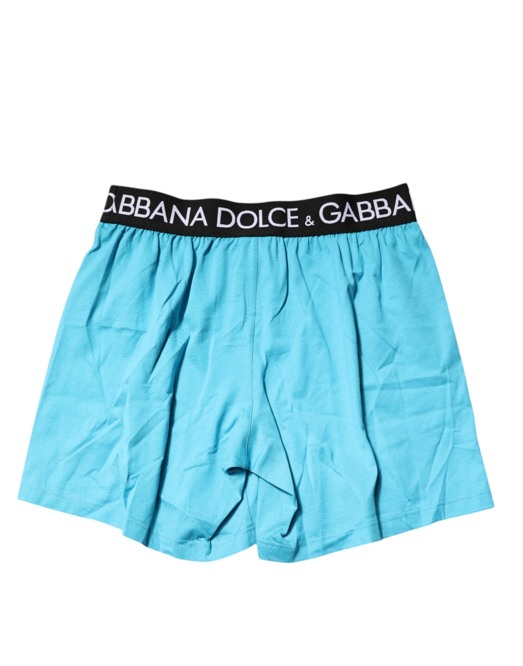 Dolce & Gabbana Blue Logo Waist Regular Boxer Shorts Underwear | Regal Royce
