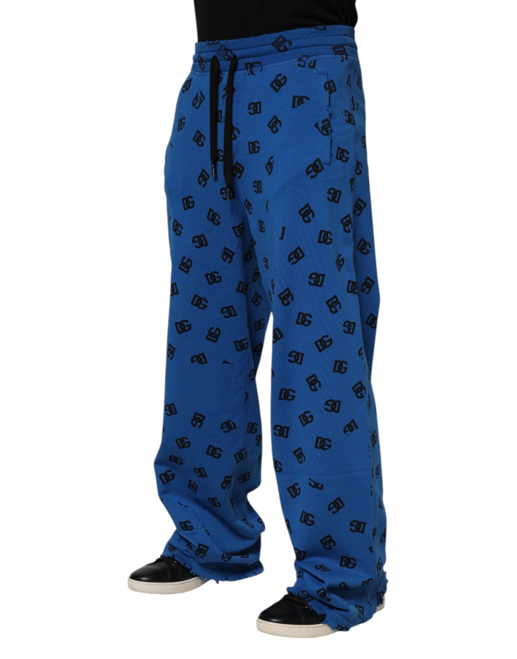Dolce & Gabbana Blue Logo Print Jogger Men Sweatpants Pants | Regal Royce
