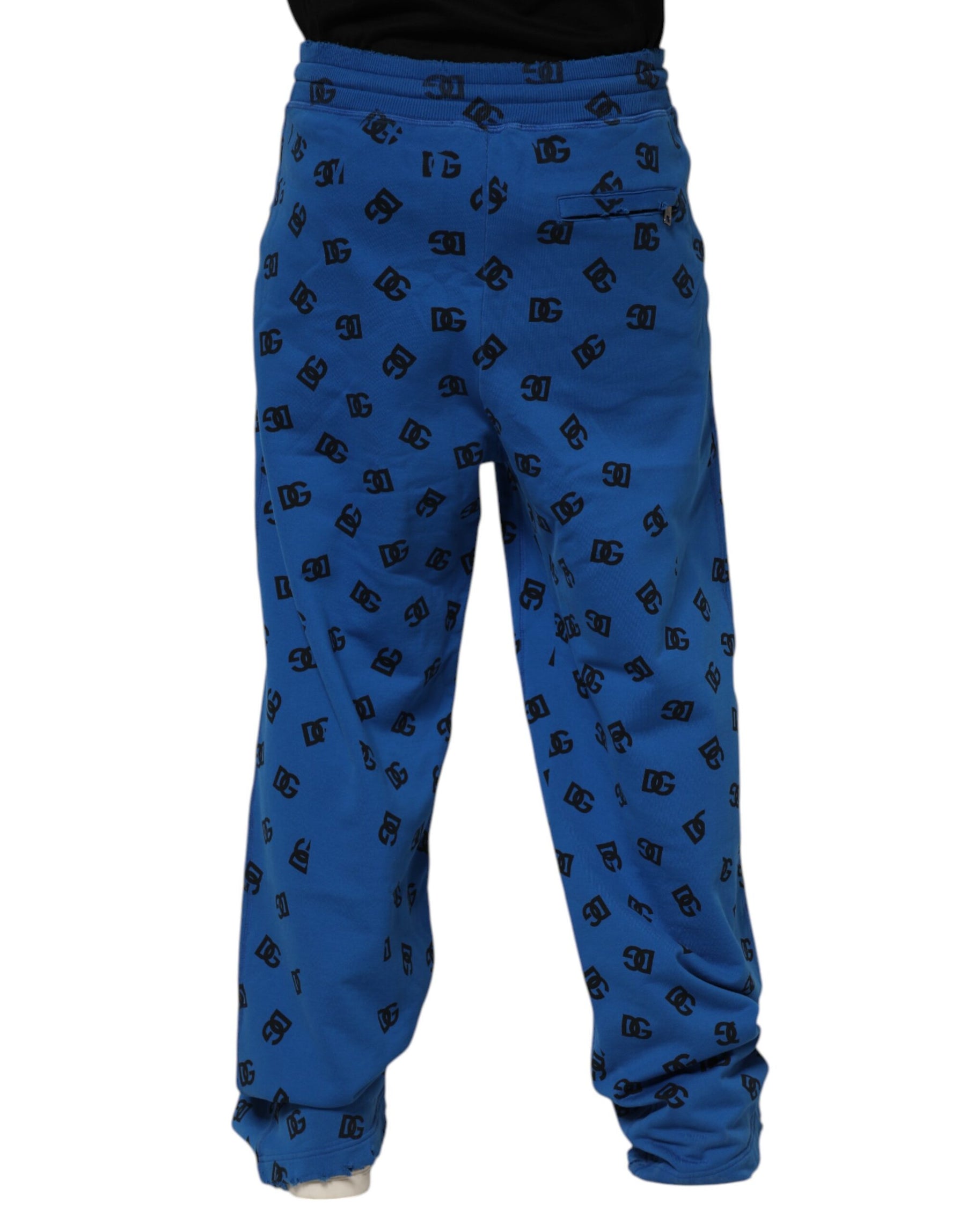 Dolce & Gabbana Blue Logo Print Jogger Men Sweatpants Pants | Regal Royce
