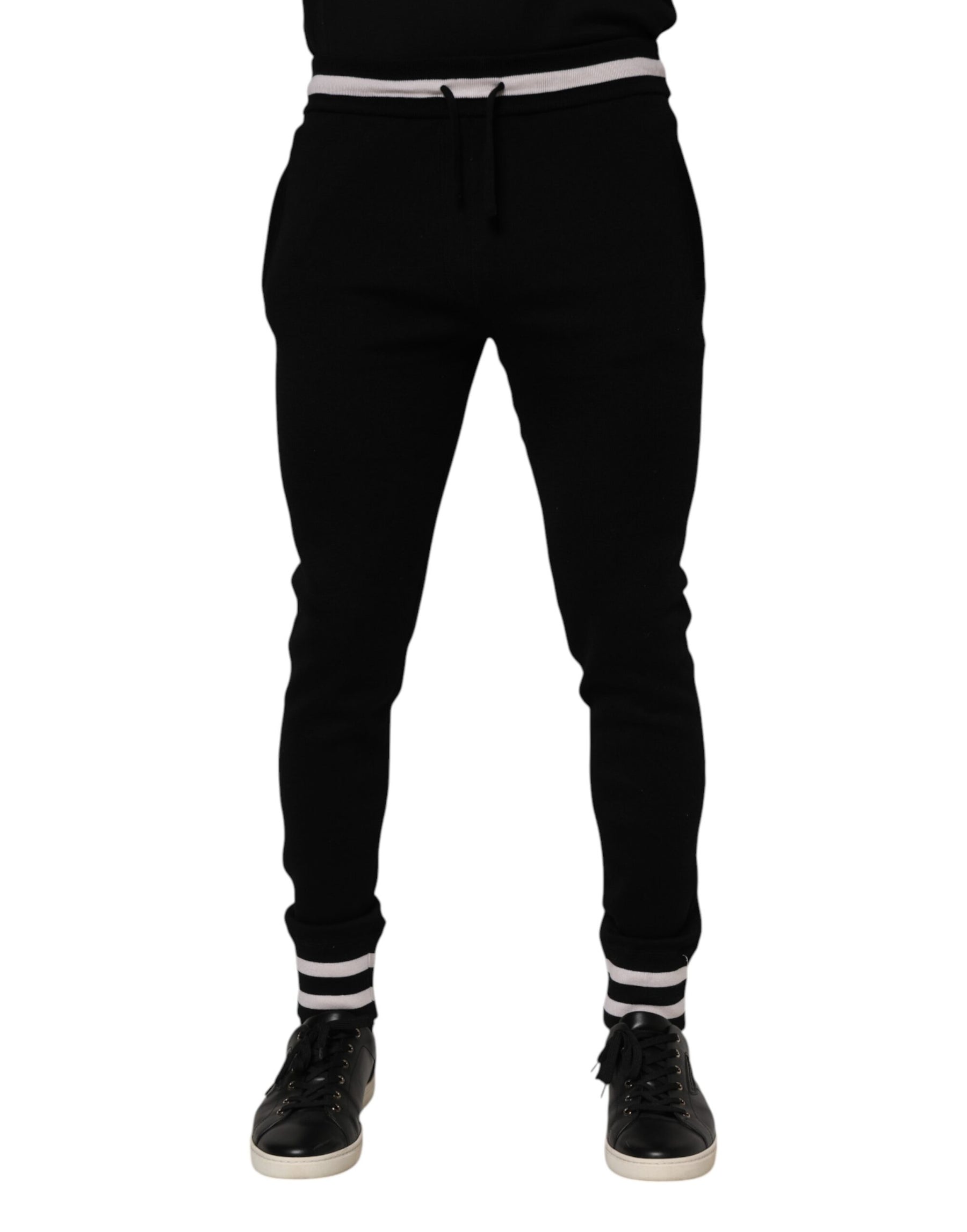 Dolce & Gabbana Black Cotton Men Jogger Sweatpants Pants | Regal Royce