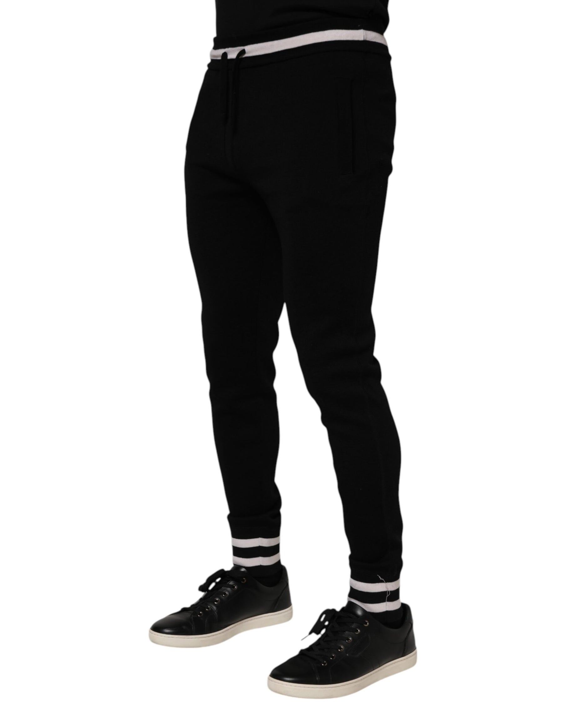 Dolce & Gabbana Black Cotton Men Jogger Sweatpants Pants | Regal Royce