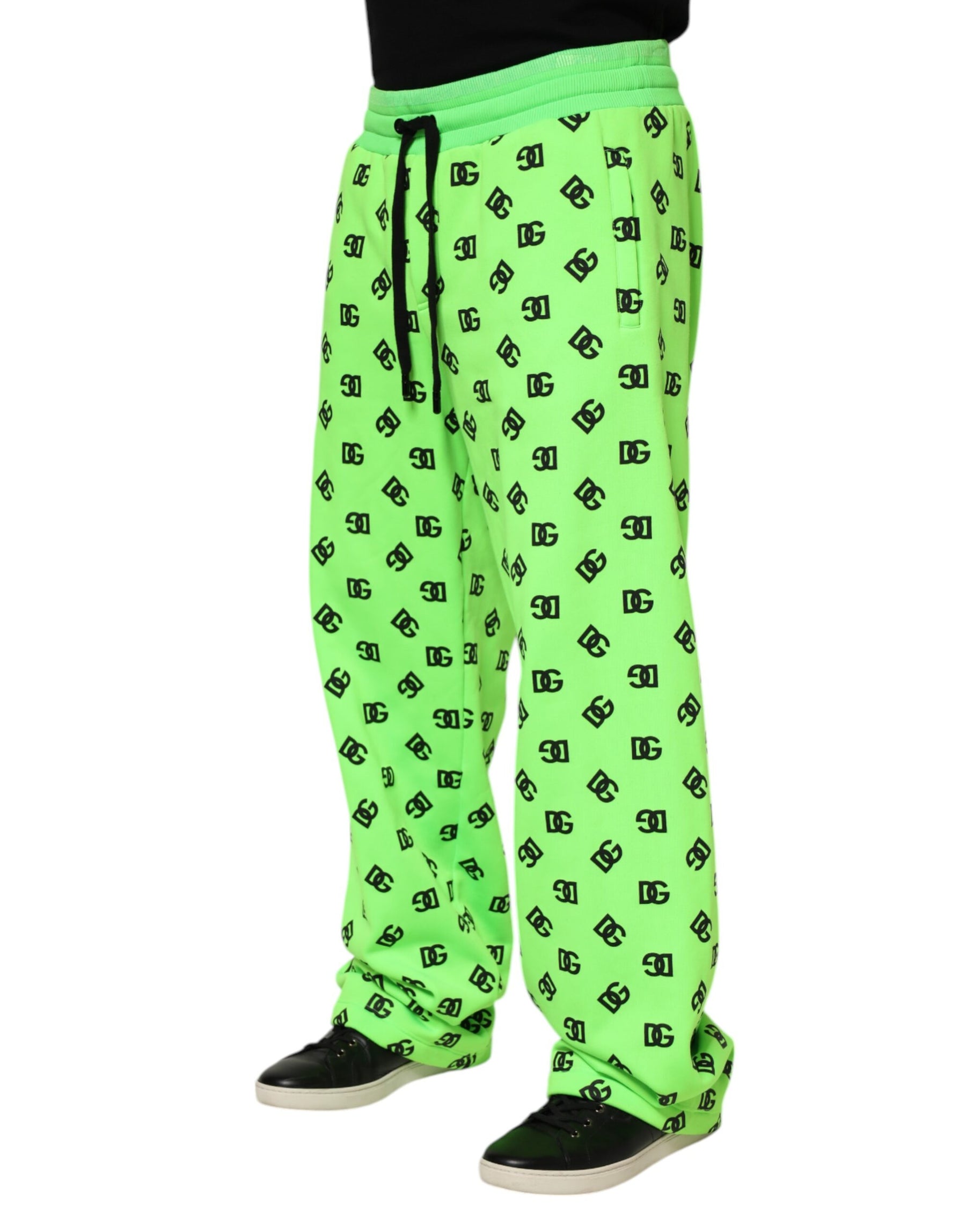 Dolce & Gabbana Green Logo Print Jogger Men Sweatpants Pants | Regal Royce