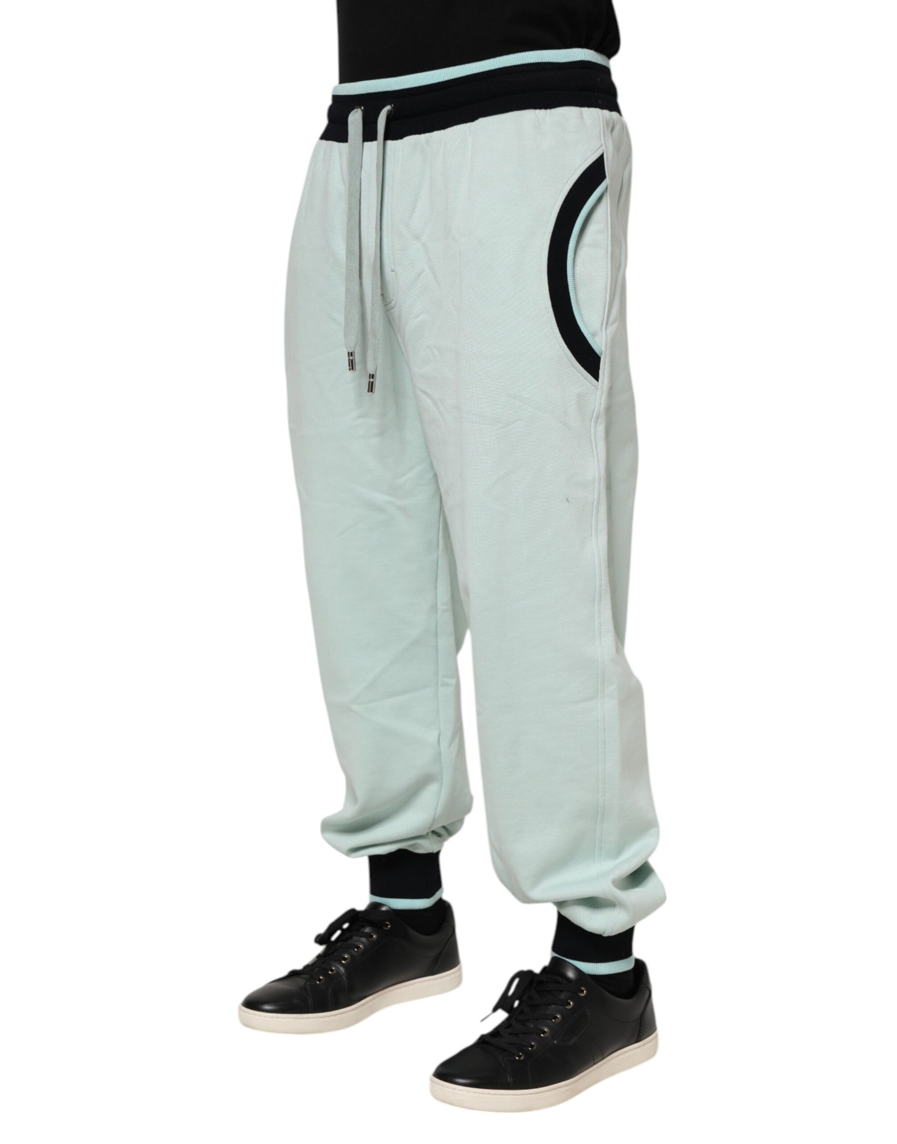 Dolce & Gabbana Light Green Cotton Men Jogger Sweatpants Pants | Regal Royce