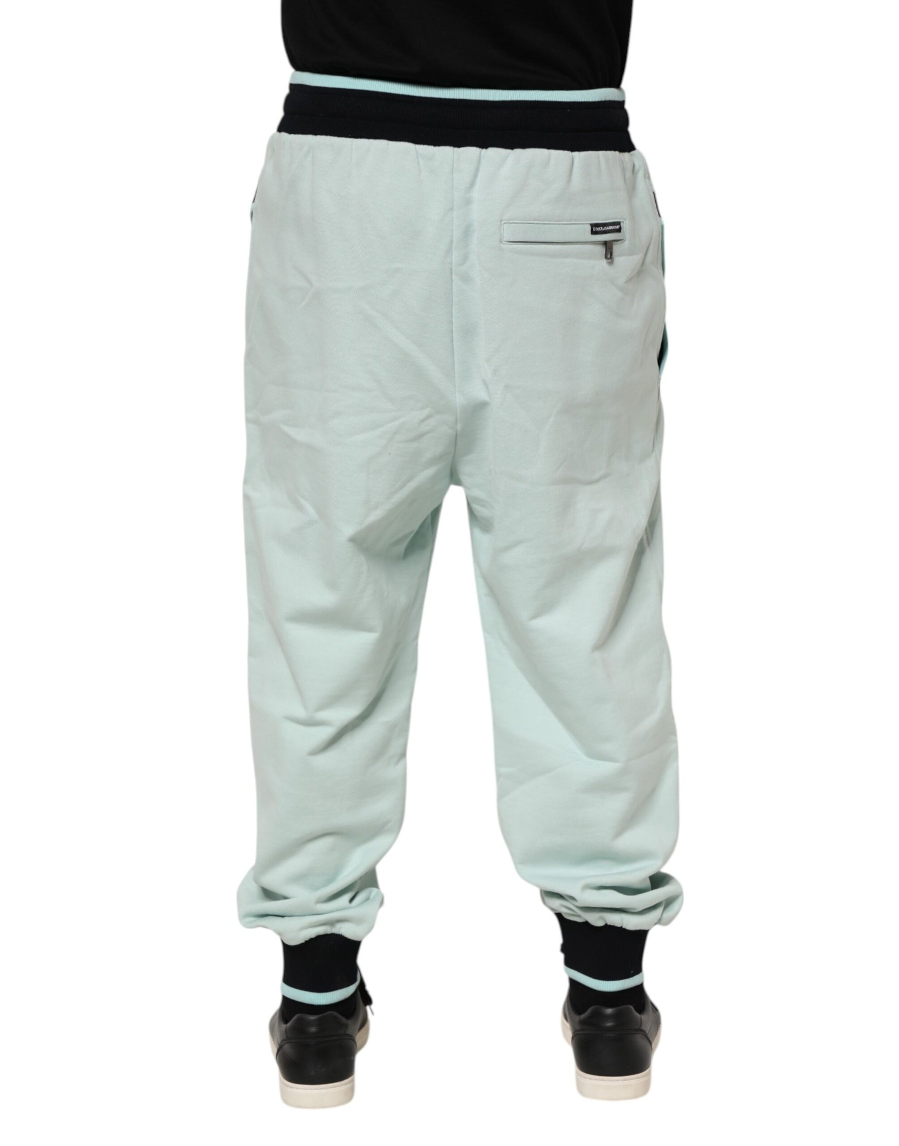 Dolce & Gabbana Light Green Cotton Men Jogger Sweatpants Pants | Regal Royce