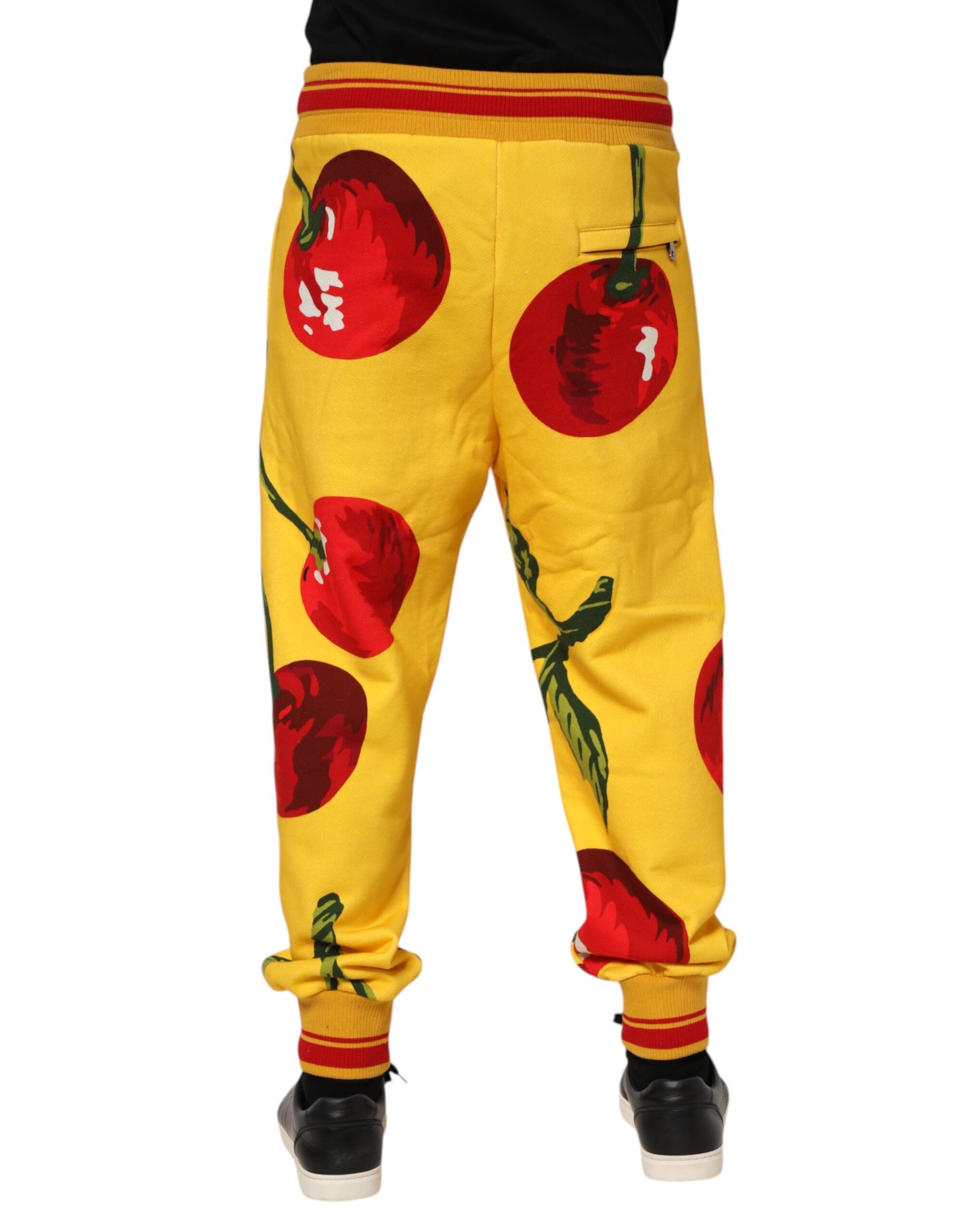Dolce & Gabbana Yellow Cherry Print Jogger Sweatpants Pants | Regal Royce