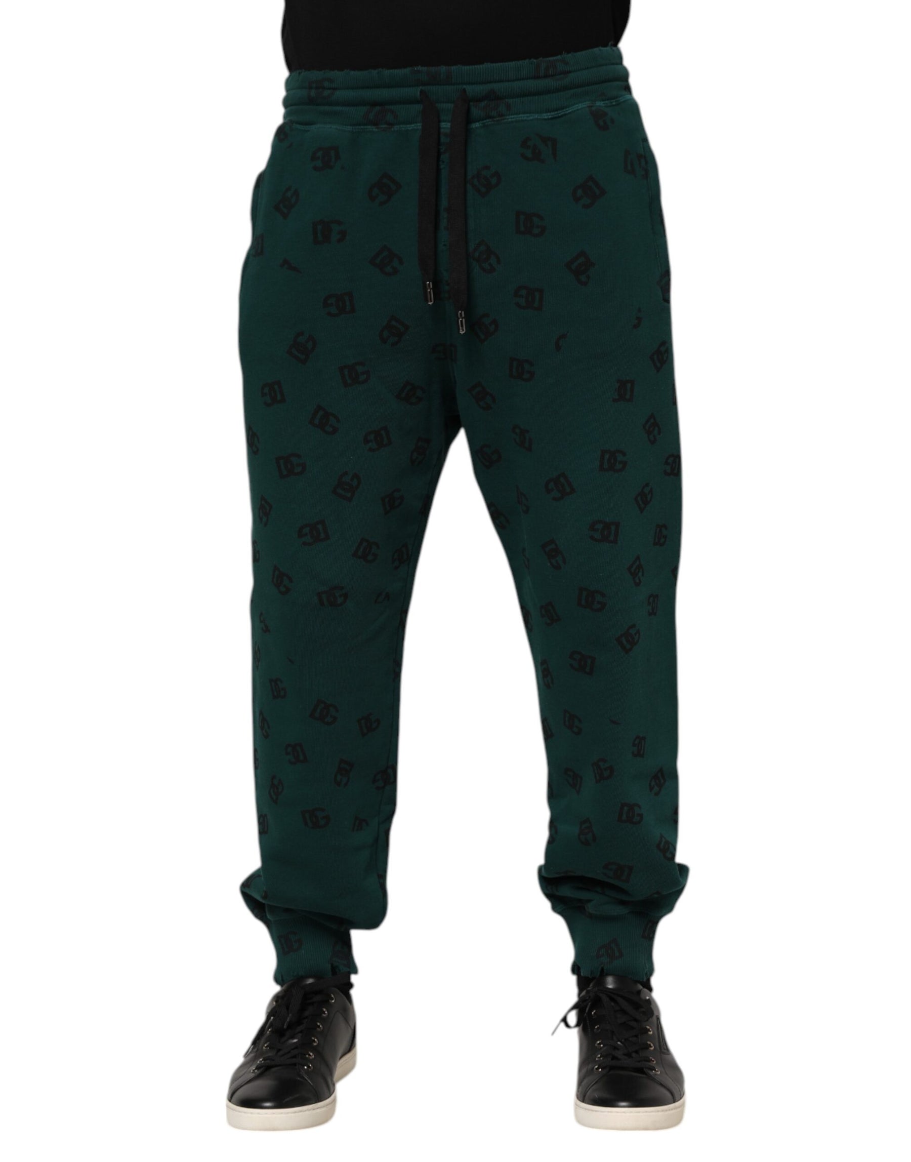 Dolce & Gabbana Green Logo Print Jogger Men Sweatpants Pants | Regal Royce