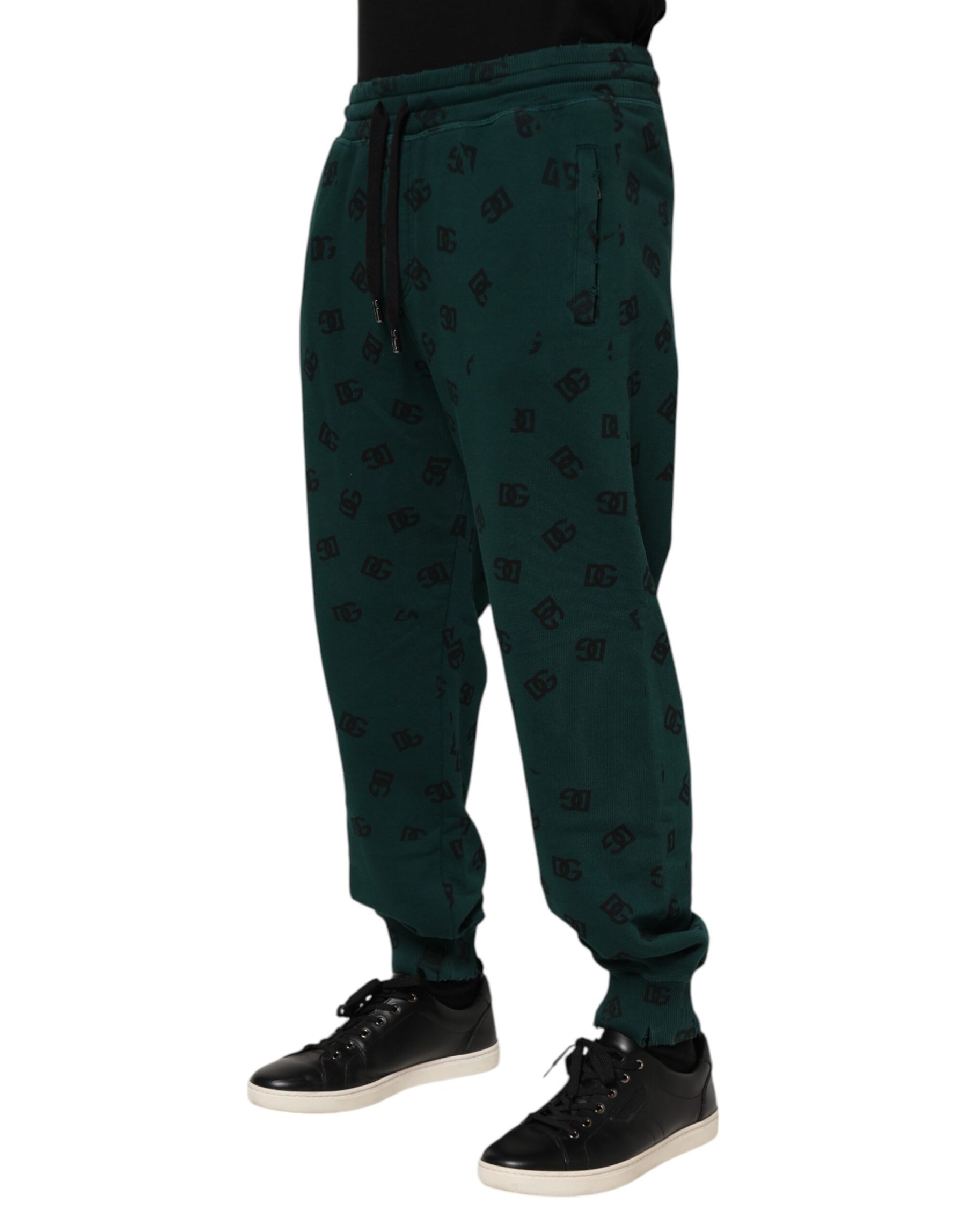 Dolce & Gabbana Green Logo Print Jogger Men Sweatpants Pants | Regal Royce
