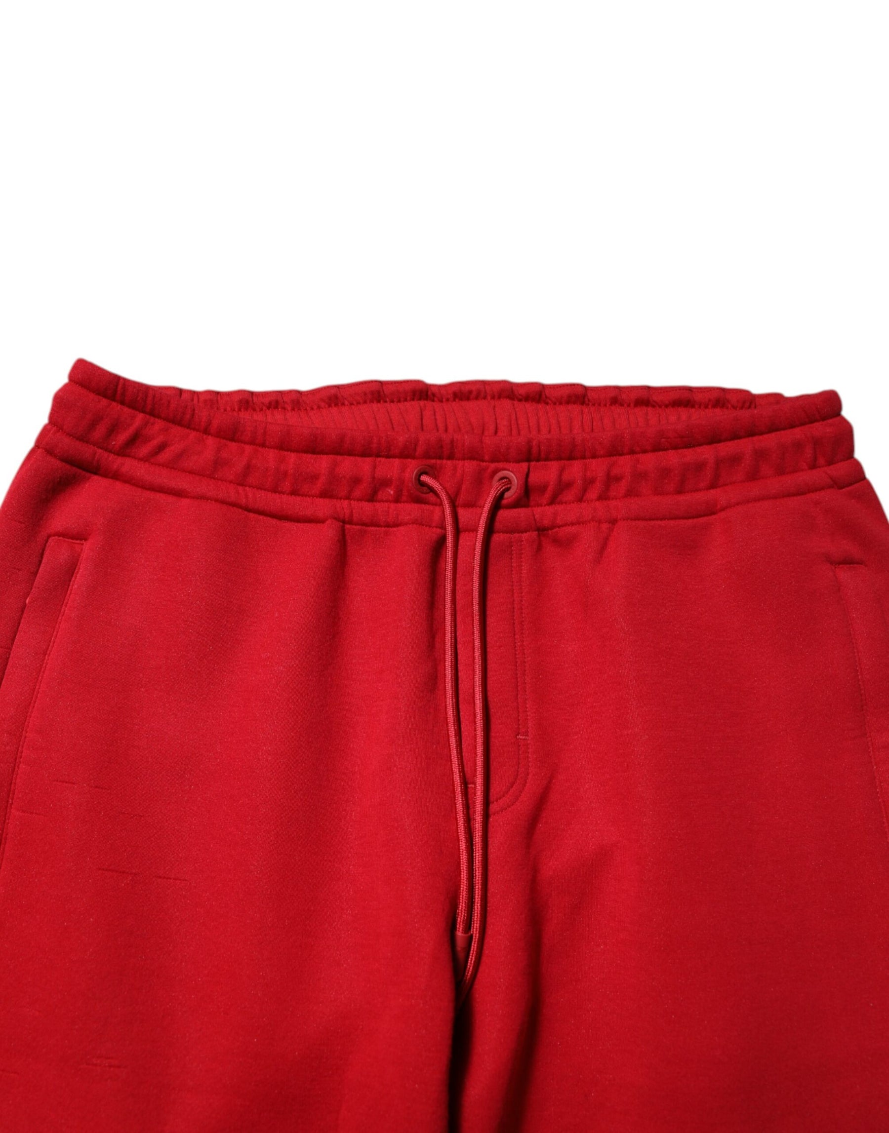 Dolce & Gabbana Red Cotton Logo Jogger Men Sweatpants Pants | Regal Royce