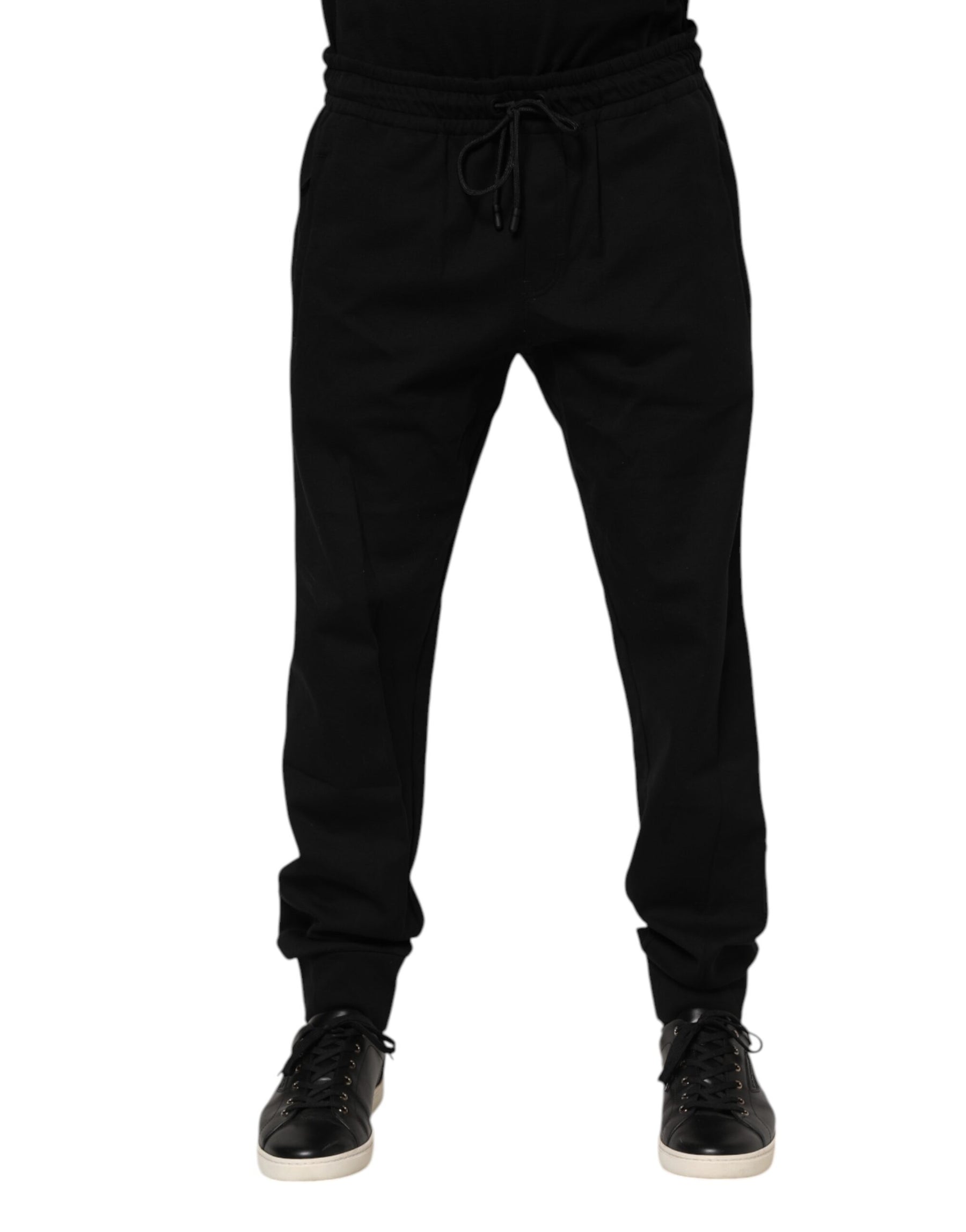 Dolce & Gabbana Black Cotton Men Jogger Sweatpants Pants | Regal Royce