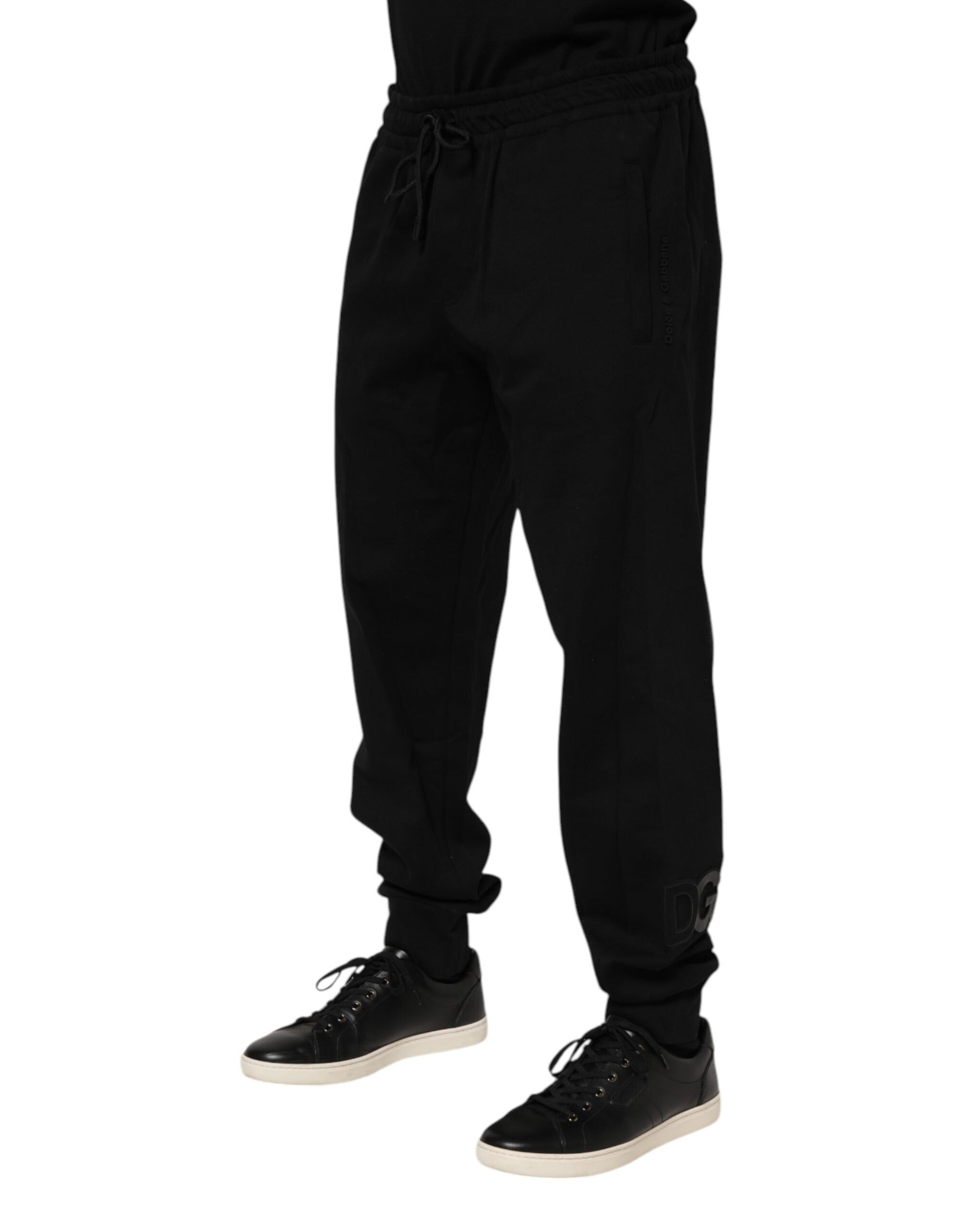Dolce & Gabbana Black Cotton Men Jogger Sweatpants Pants | Regal Royce