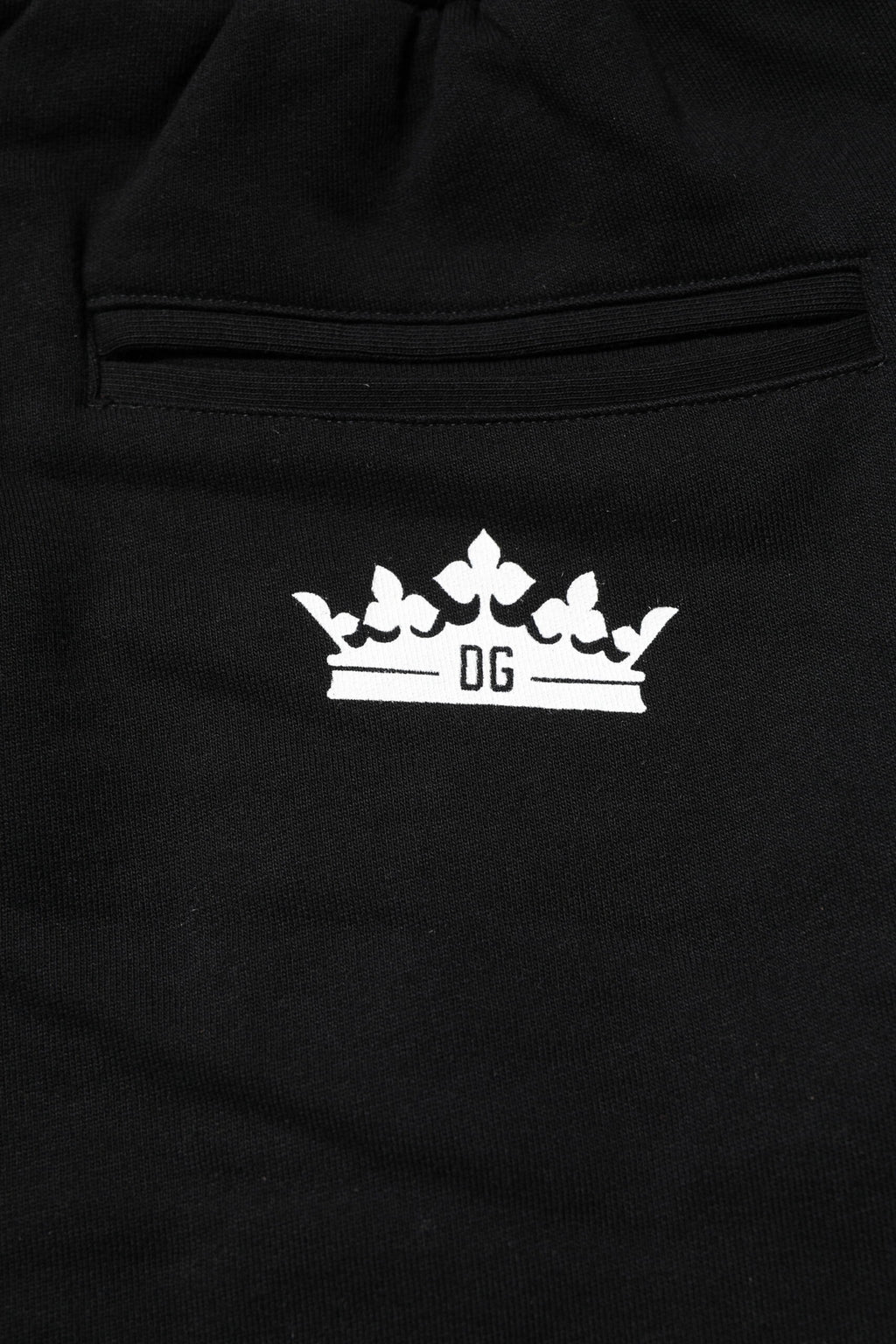 Dolce & Gabbana Black Cotton Crown Jogger Sweatpants Pants