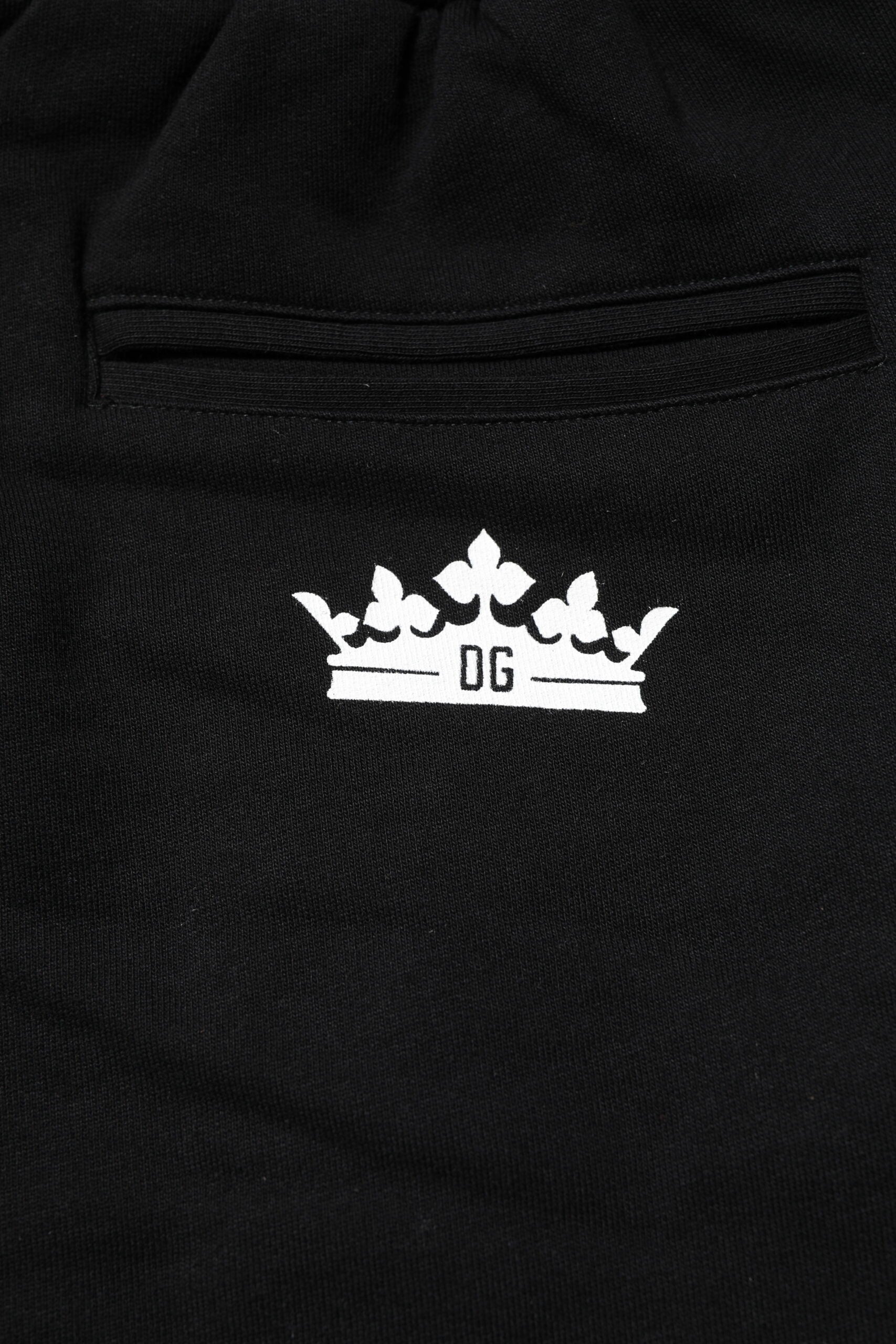 Dolce & Gabbana Black Cotton Crown Jogger Sweatpants Pants | Regal Royce
