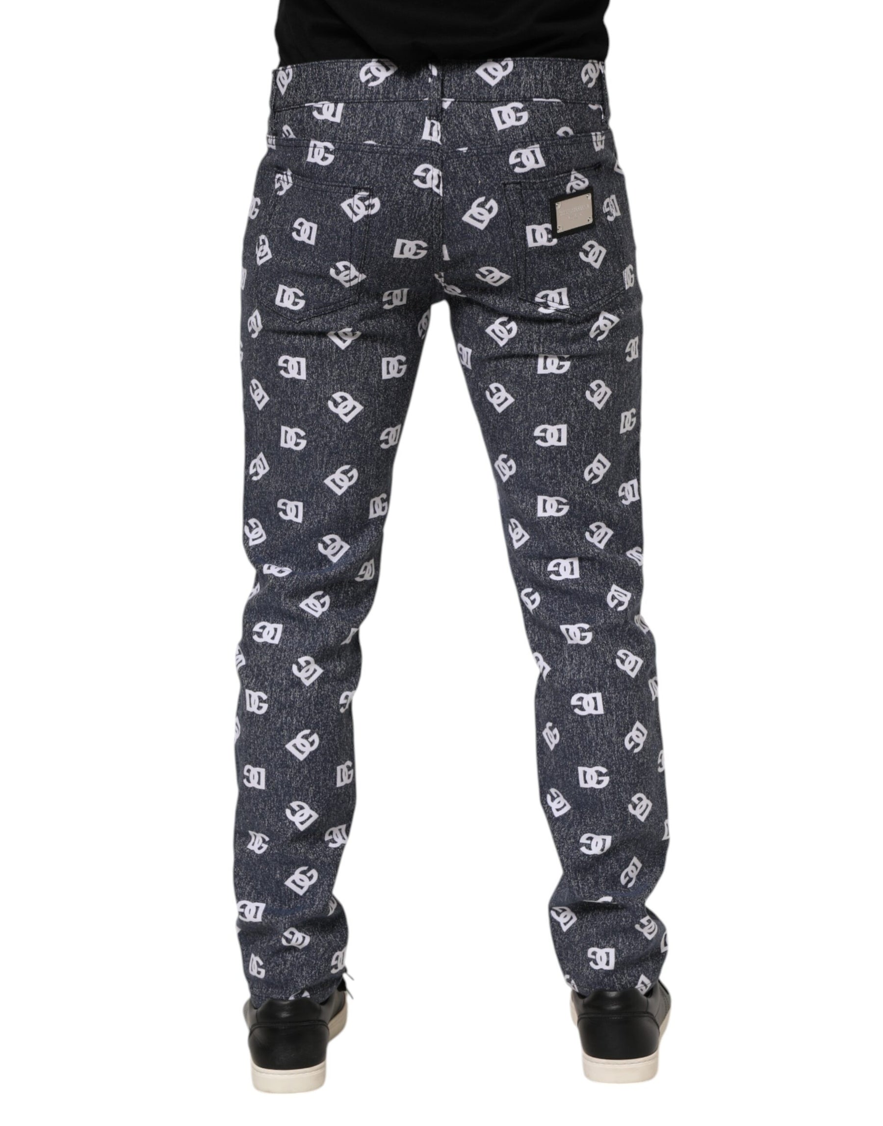 Dolce & Gabbana Dark Gray Logo Cotton Skinny Slim Denim Jeans | Regal Royce