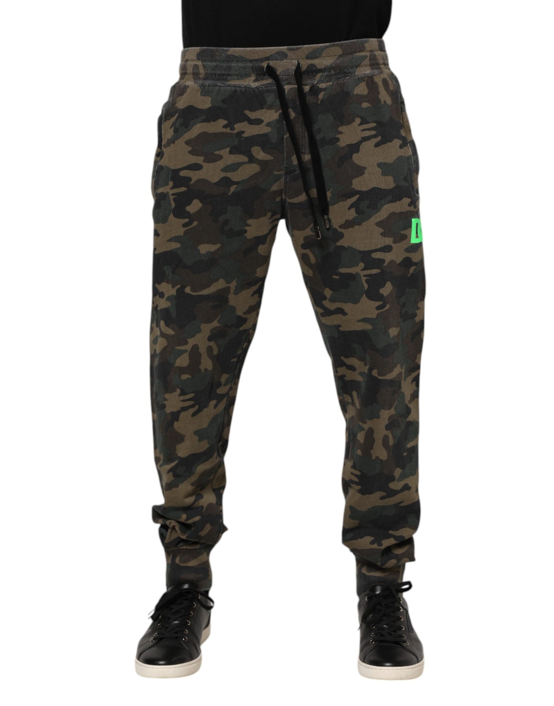 Dolce & Gabbana Brown Camouflage Cotton Men Jogger Pants | Regal Royce