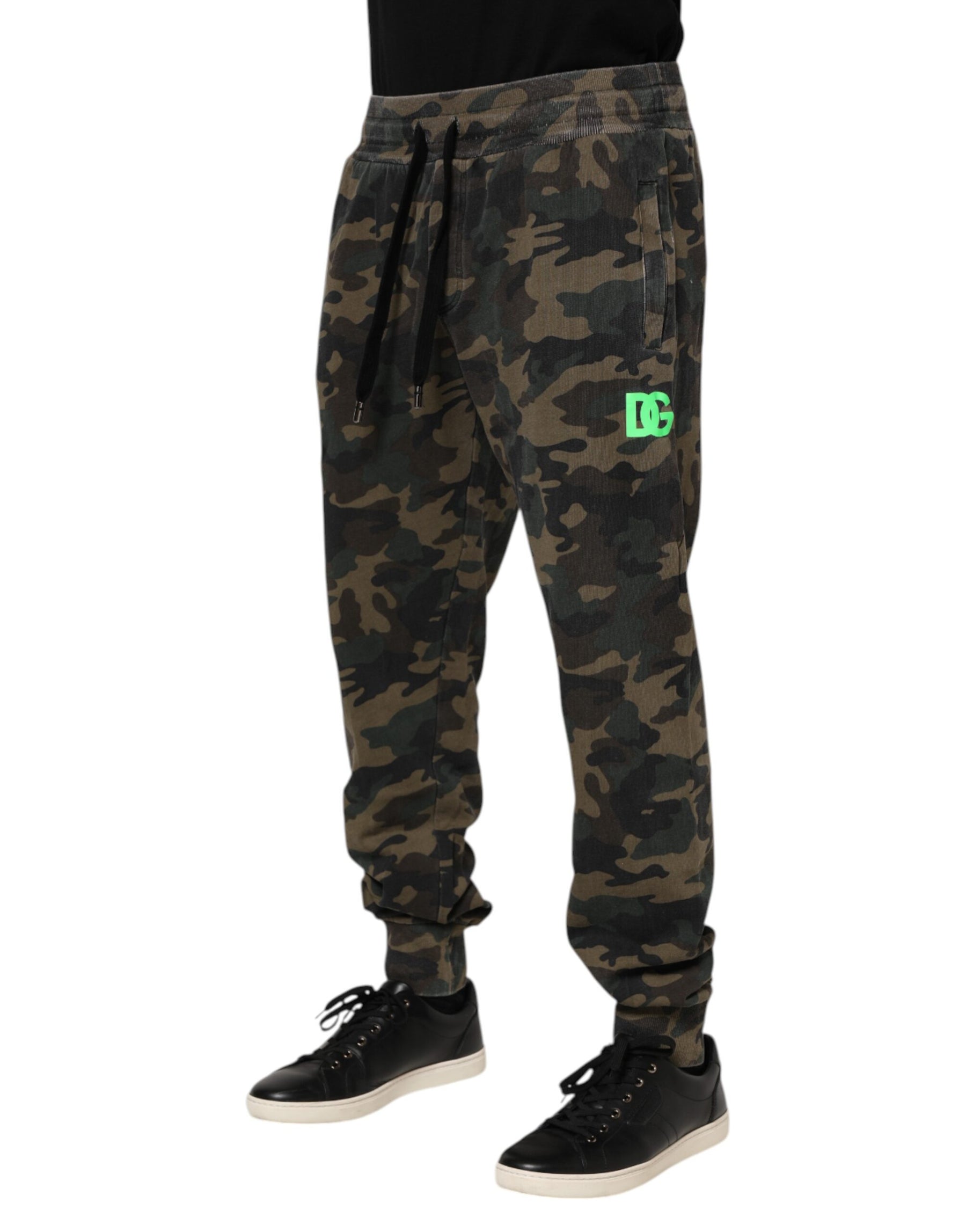 Dolce & Gabbana Brown Camouflage Cotton Men Jogger Pants | Regal Royce