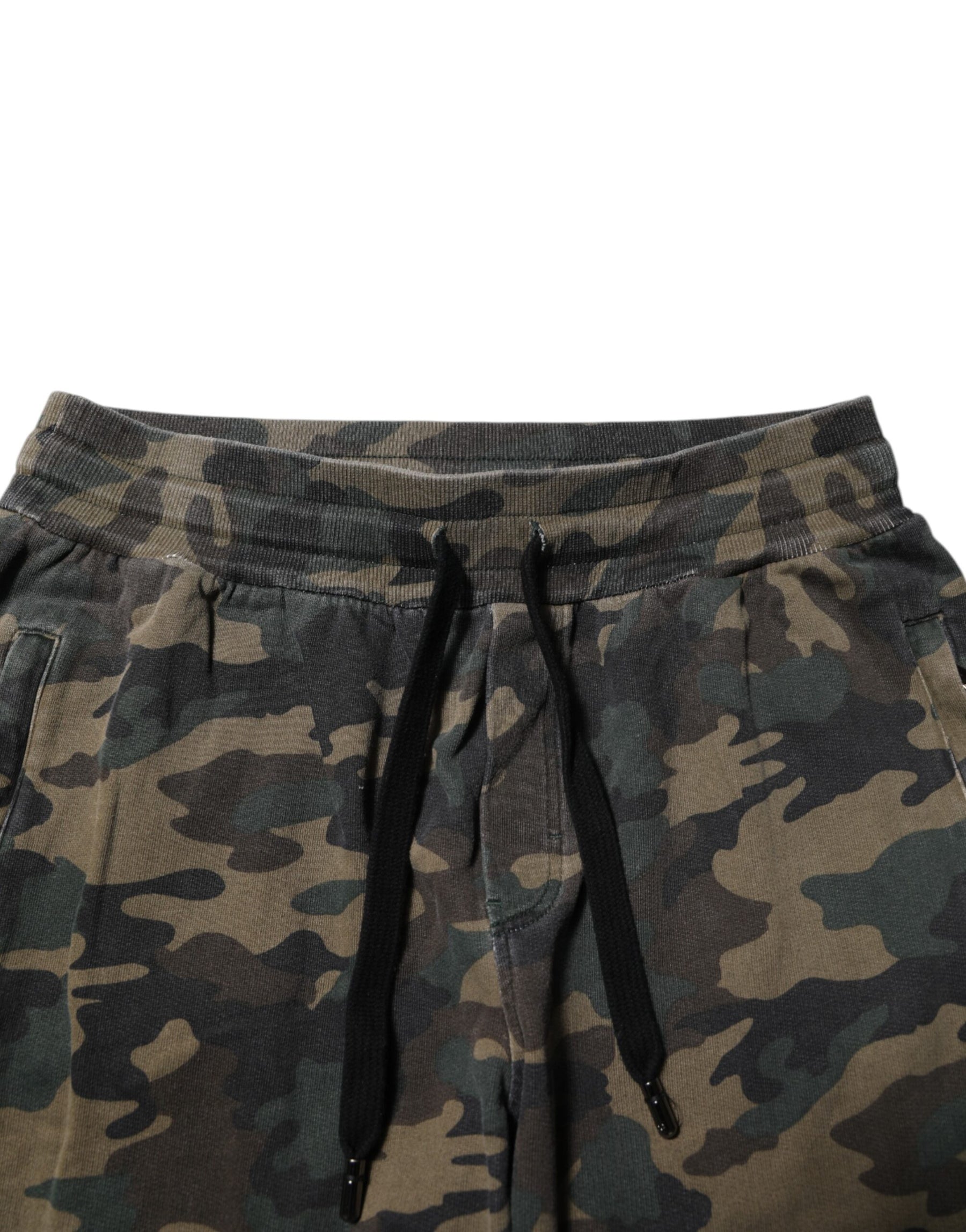 Dolce & Gabbana Brown Camouflage Cotton Men Jogger Pants | Regal Royce