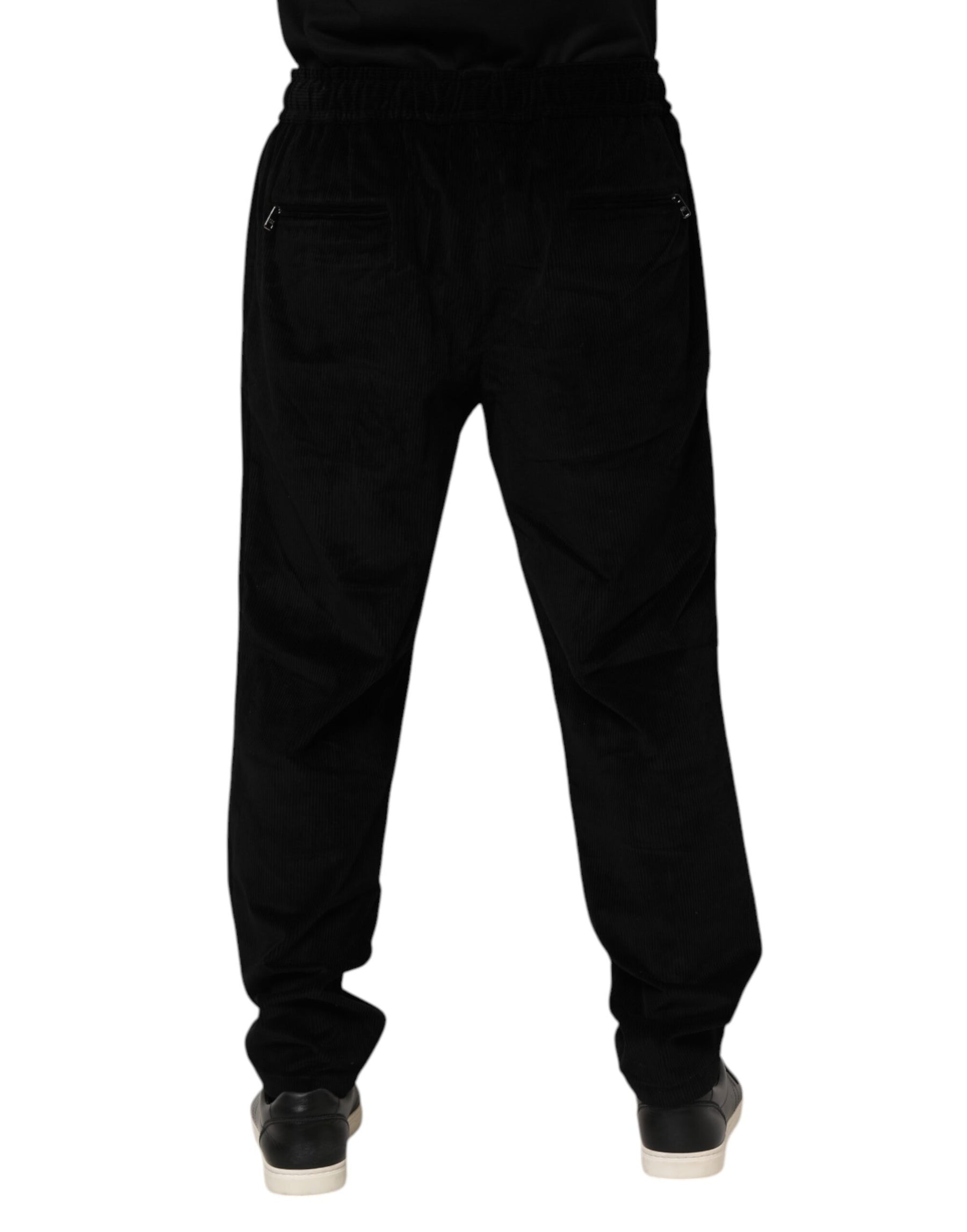 Dolce & Gabbana Black Cotton Men Jogger Sweatpants Pants | Regal Royce
