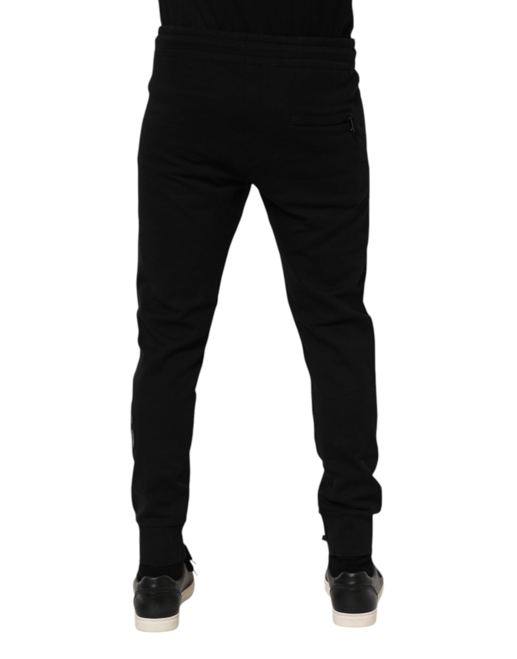 Dolce & Gabbana Black Cotton Men Jogger Sweatpants Pants | Regal Royce