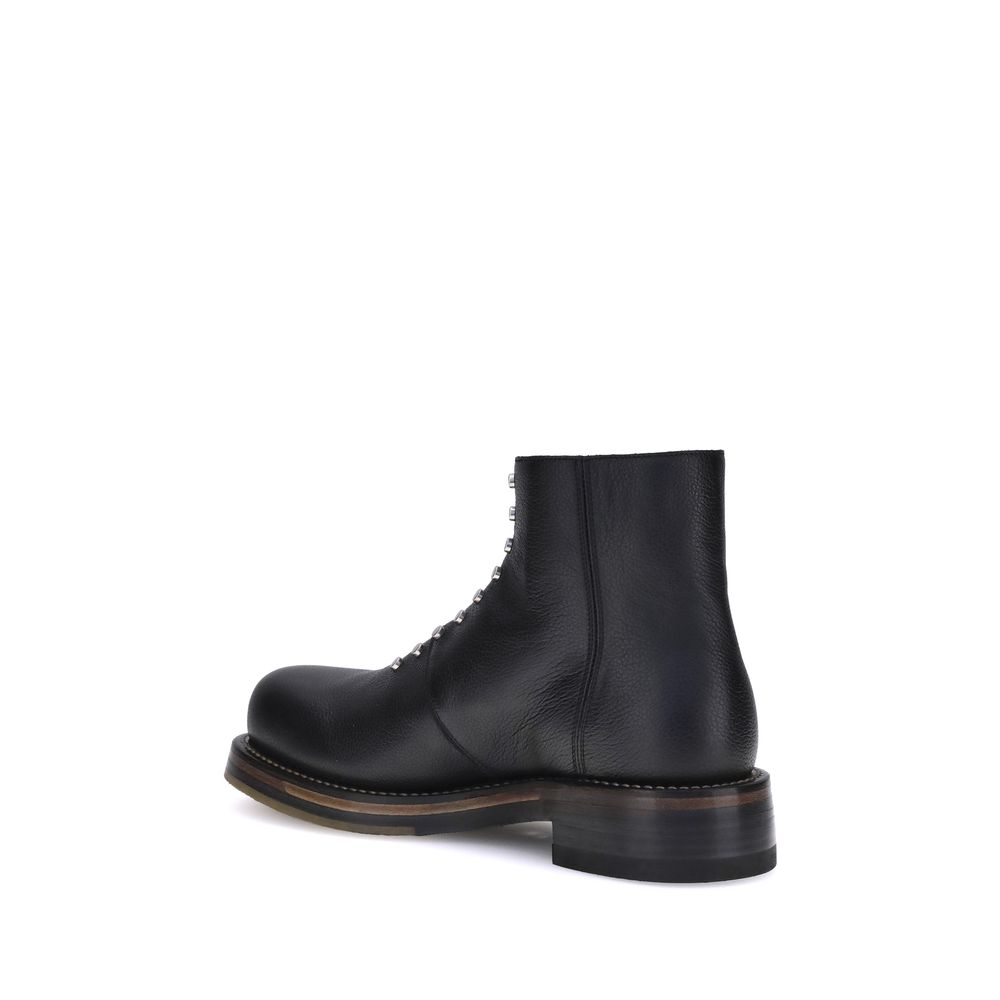 Alexander McQueen Black Calf Leather Bos Taurus Ankle Boots | Regal Royce