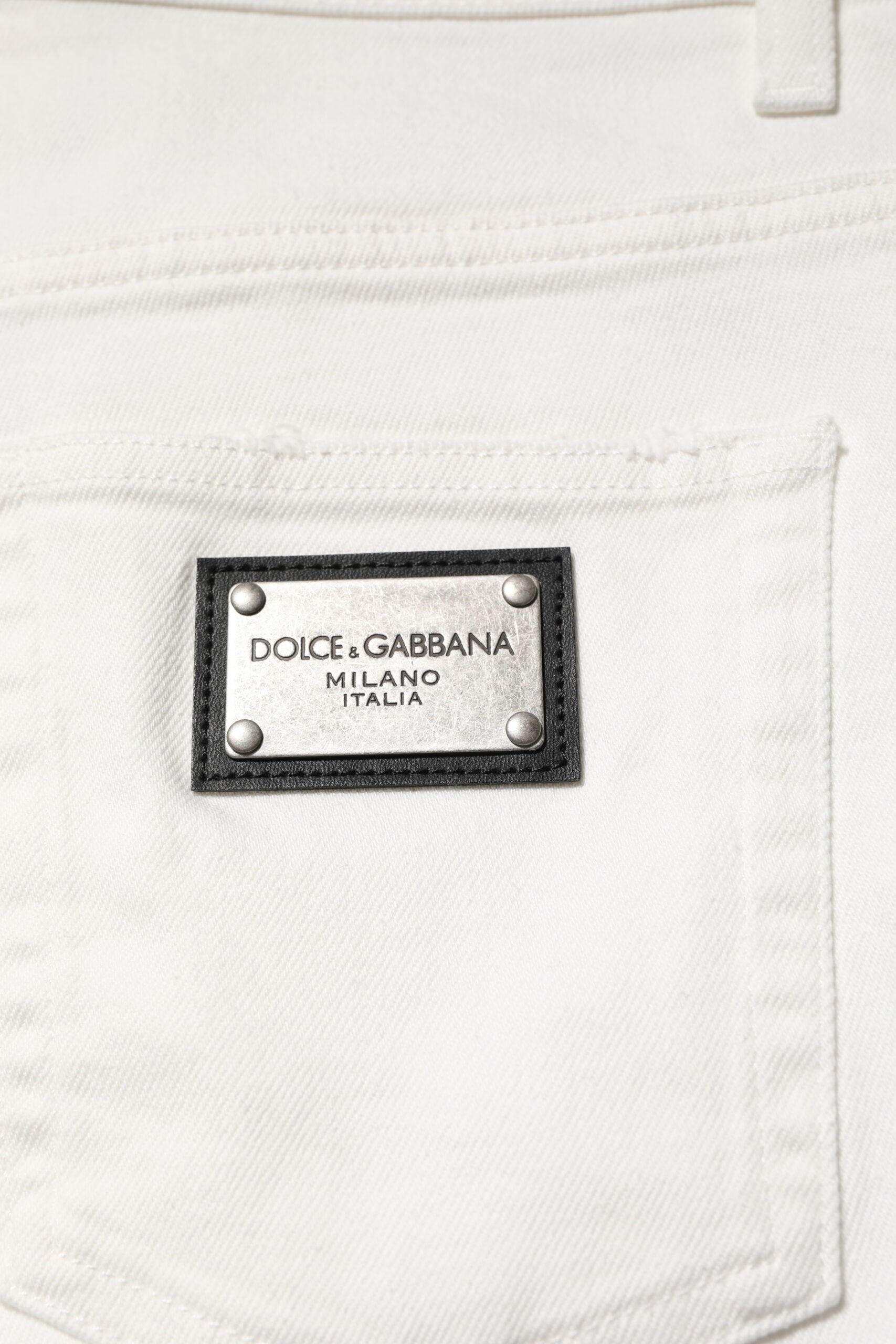 Dolce & Gabbana White Cotton Loose Men Denim Jeans | Regal Royce