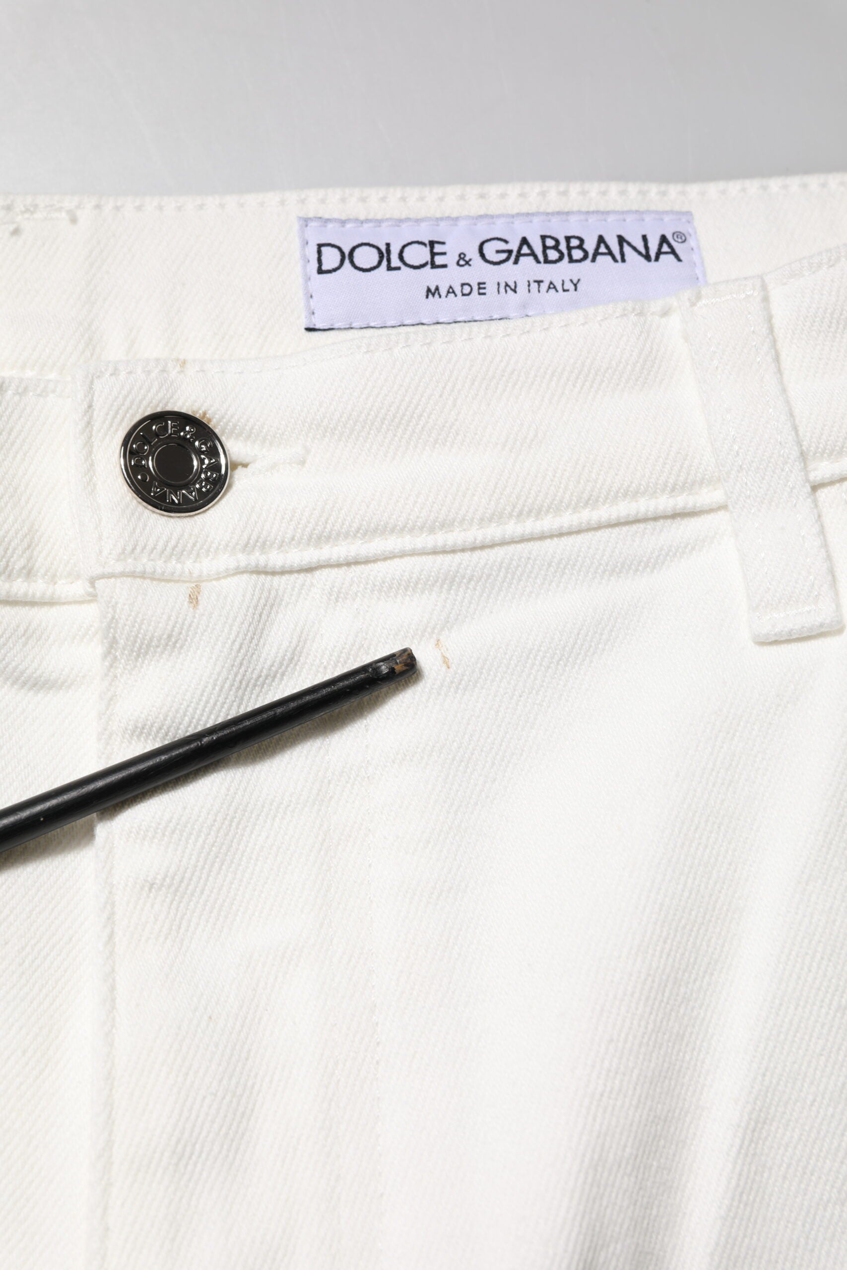 Dolce & Gabbana White Cotton Loose Men Denim Jeans | Regal Royce