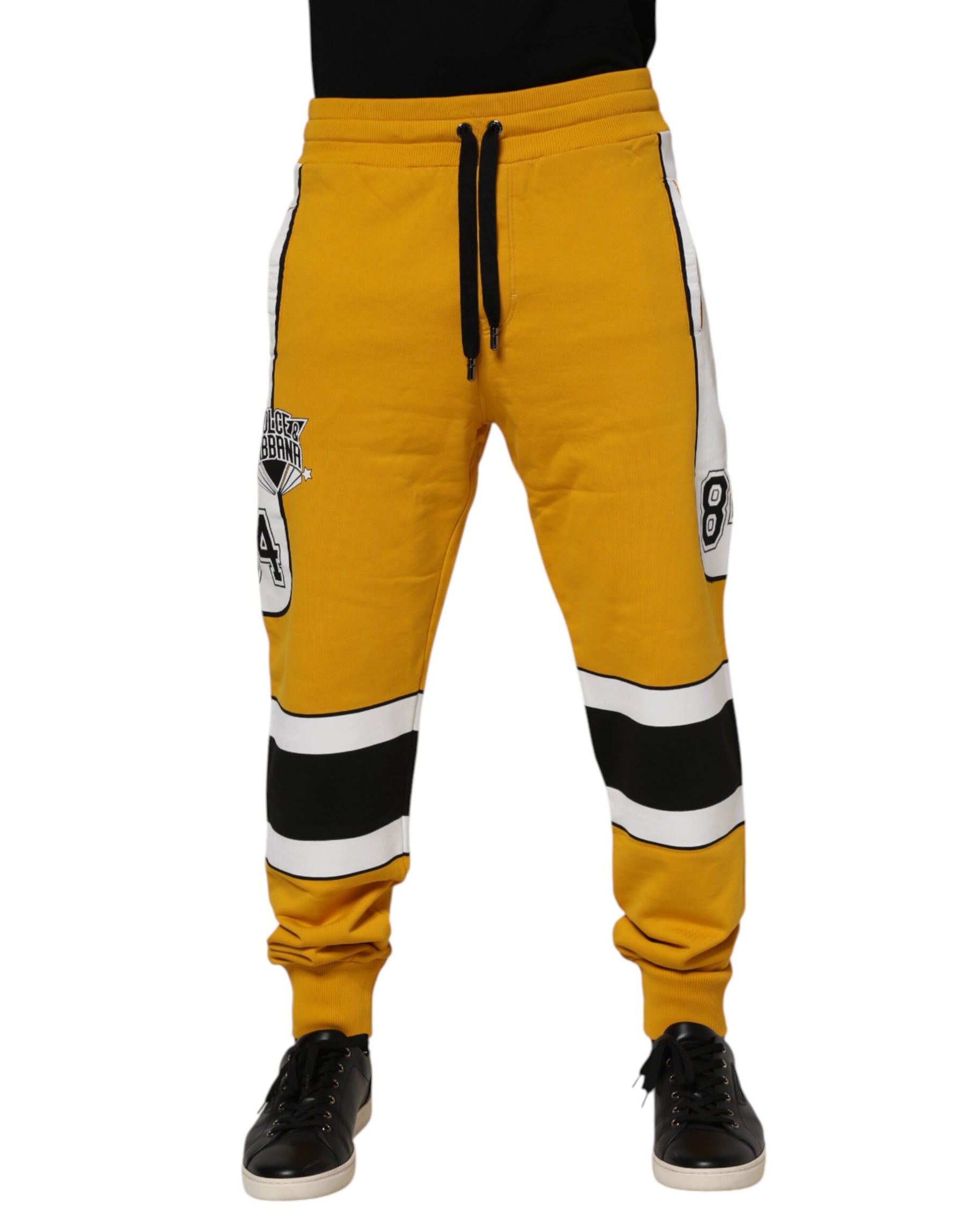 Dolce & Gabbana Yellow Cotton Logo Jogger Sweatpants Pants | Regal Royce