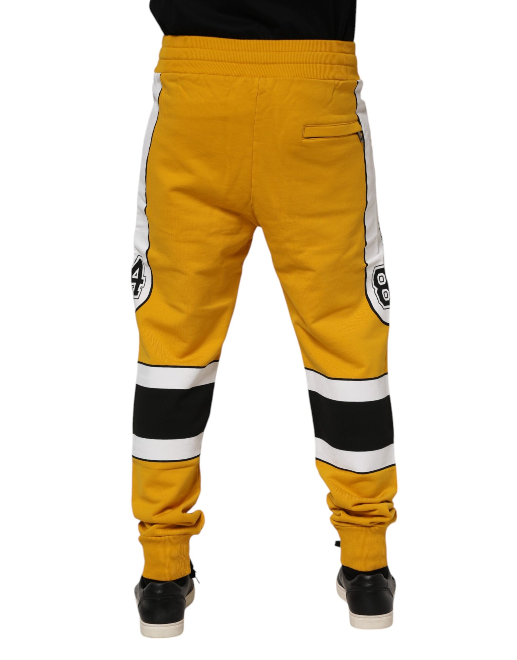 Dolce & Gabbana Yellow Cotton Logo Jogger Sweatpants Pants | Regal Royce