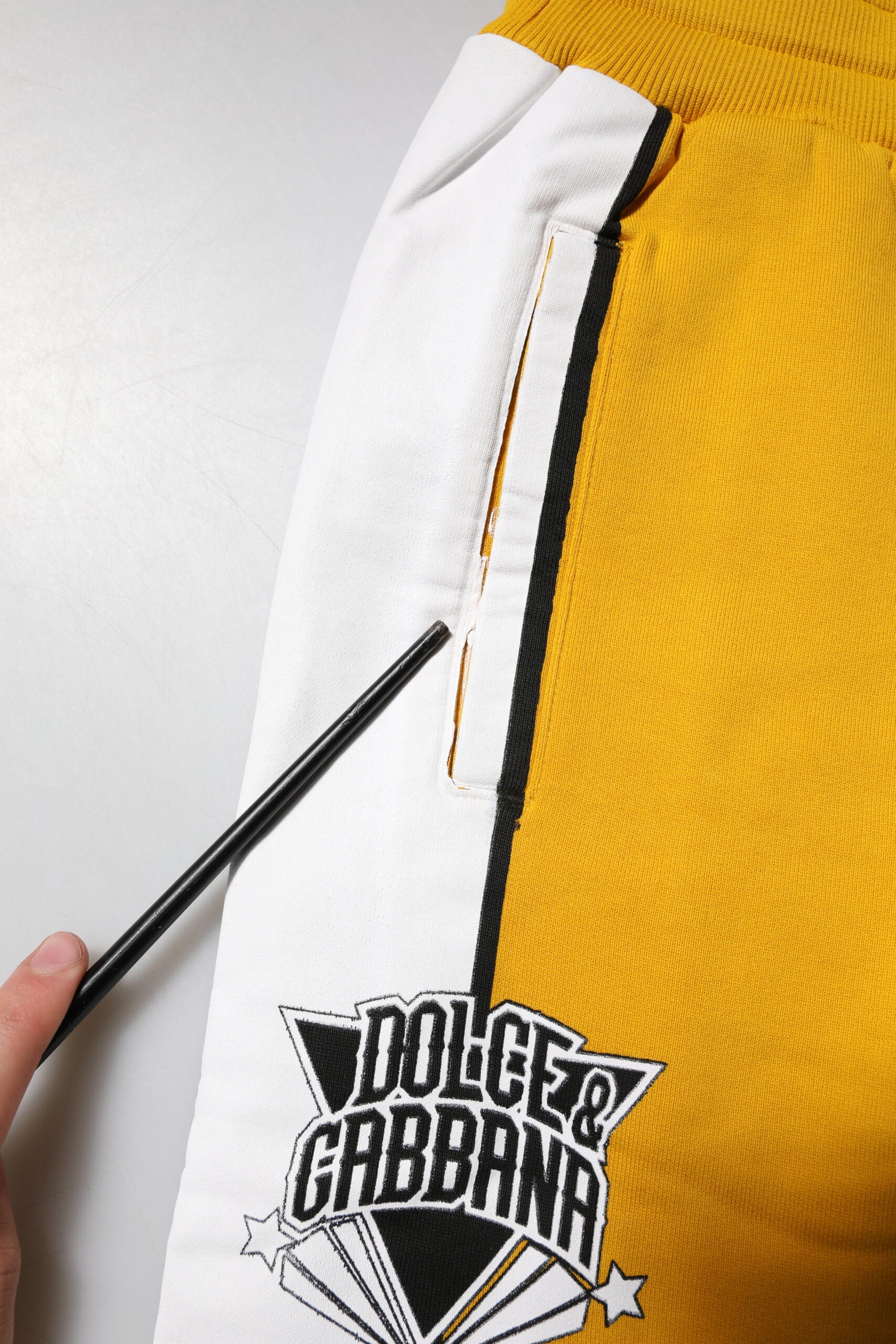 Dolce & Gabbana Yellow Printed Drawstring Jogger Pants | Regal Royce