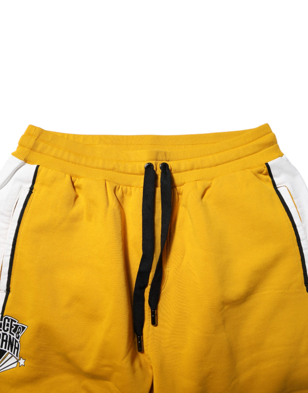 Dolce & Gabbana Yellow Cotton Logo Drawstring Jogger Sweatpants Pants