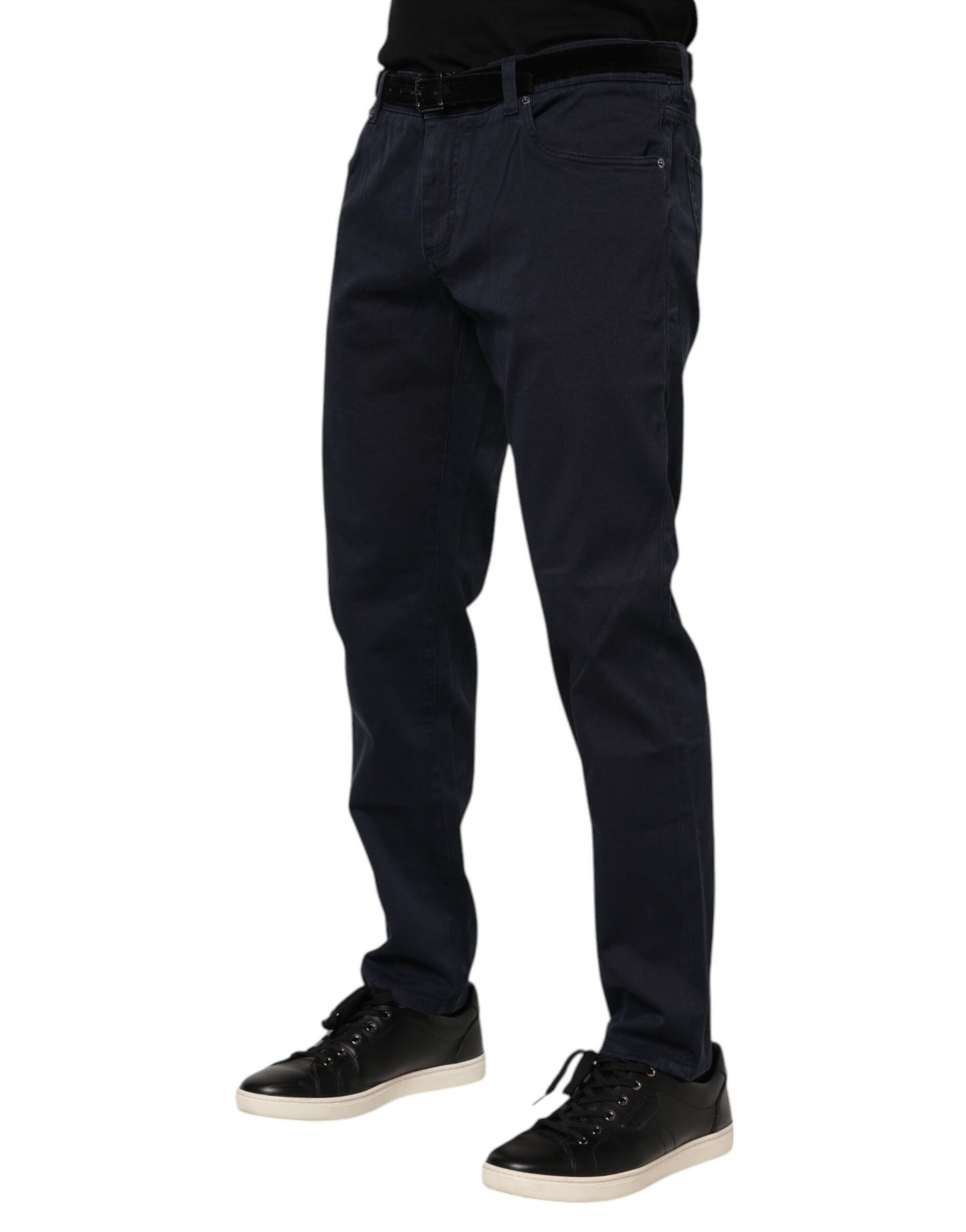 Dolce & Gabbana Blue Cotton Tapered Denim Jeans | Regal Royce