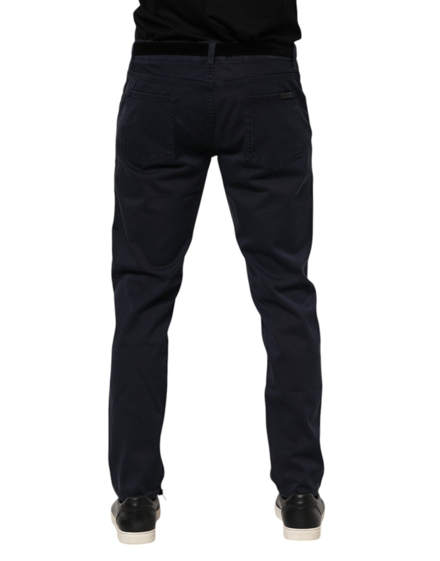 Dolce & Gabbana Blue Cotton Tapered Denim Jeans | Regal Royce