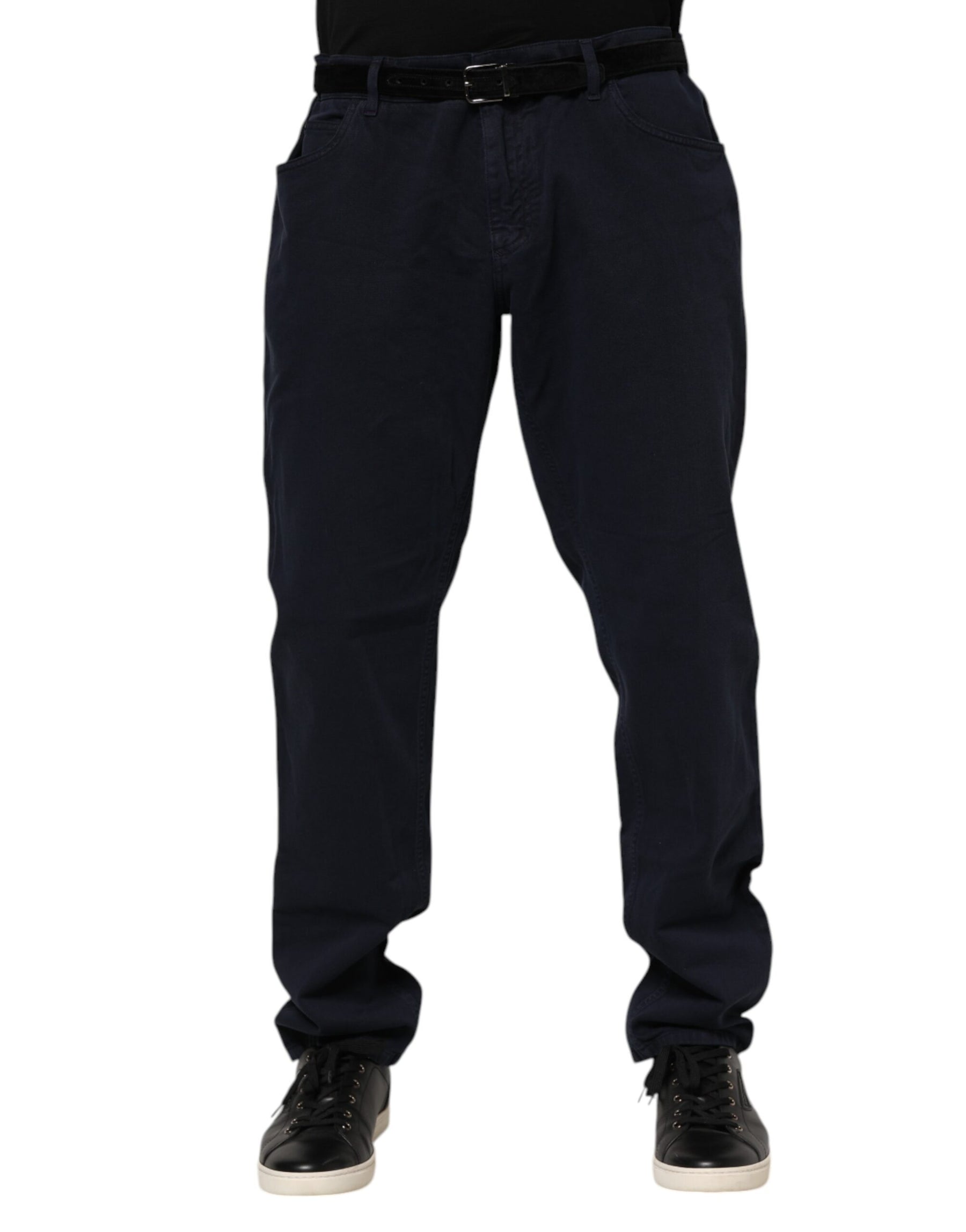 Dolce & Gabbana Black Cotton Tapered Denim Jeans | Regal Royce
