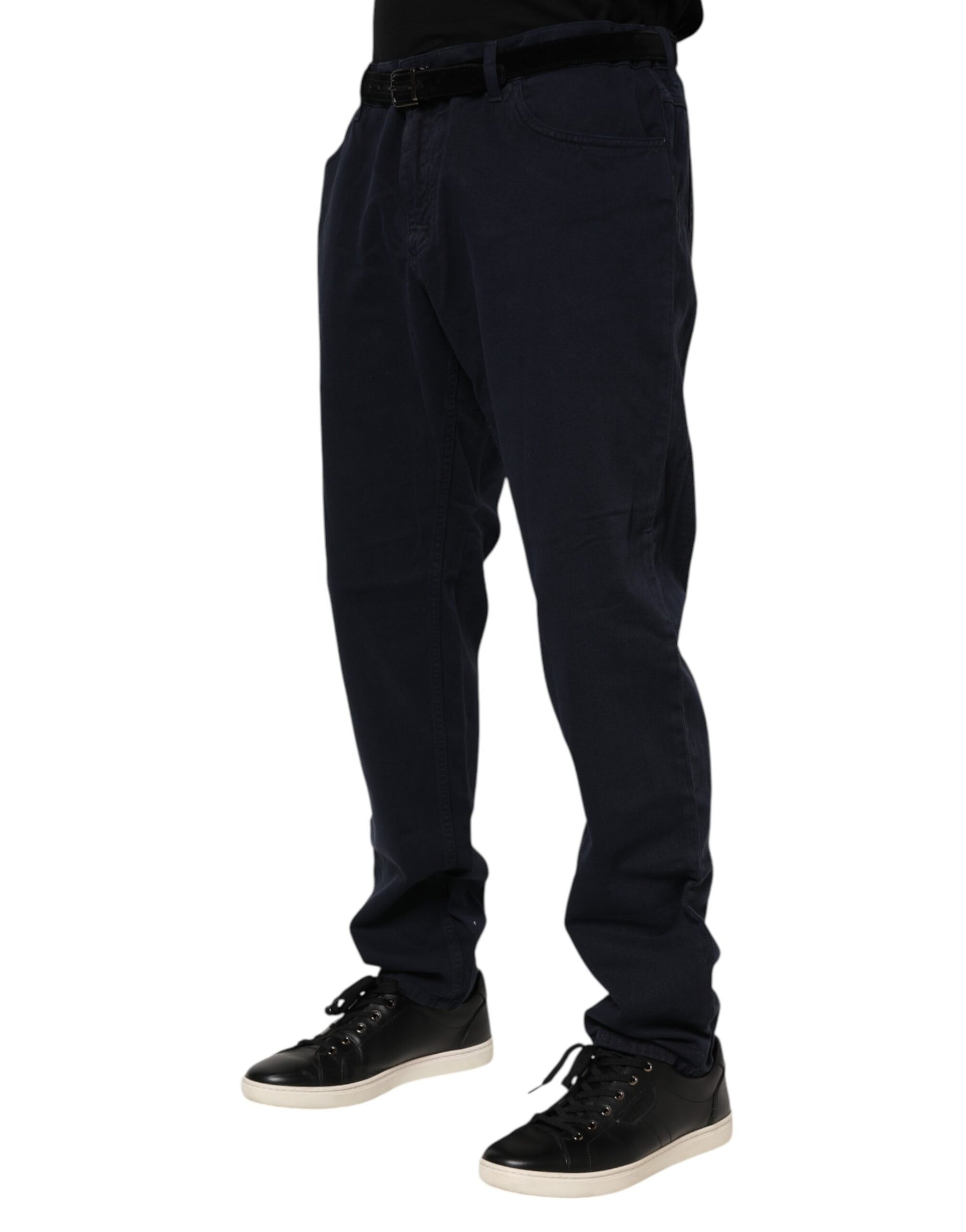 Dolce & Gabbana Black Cotton Tapered Denim Jeans | Regal Royce