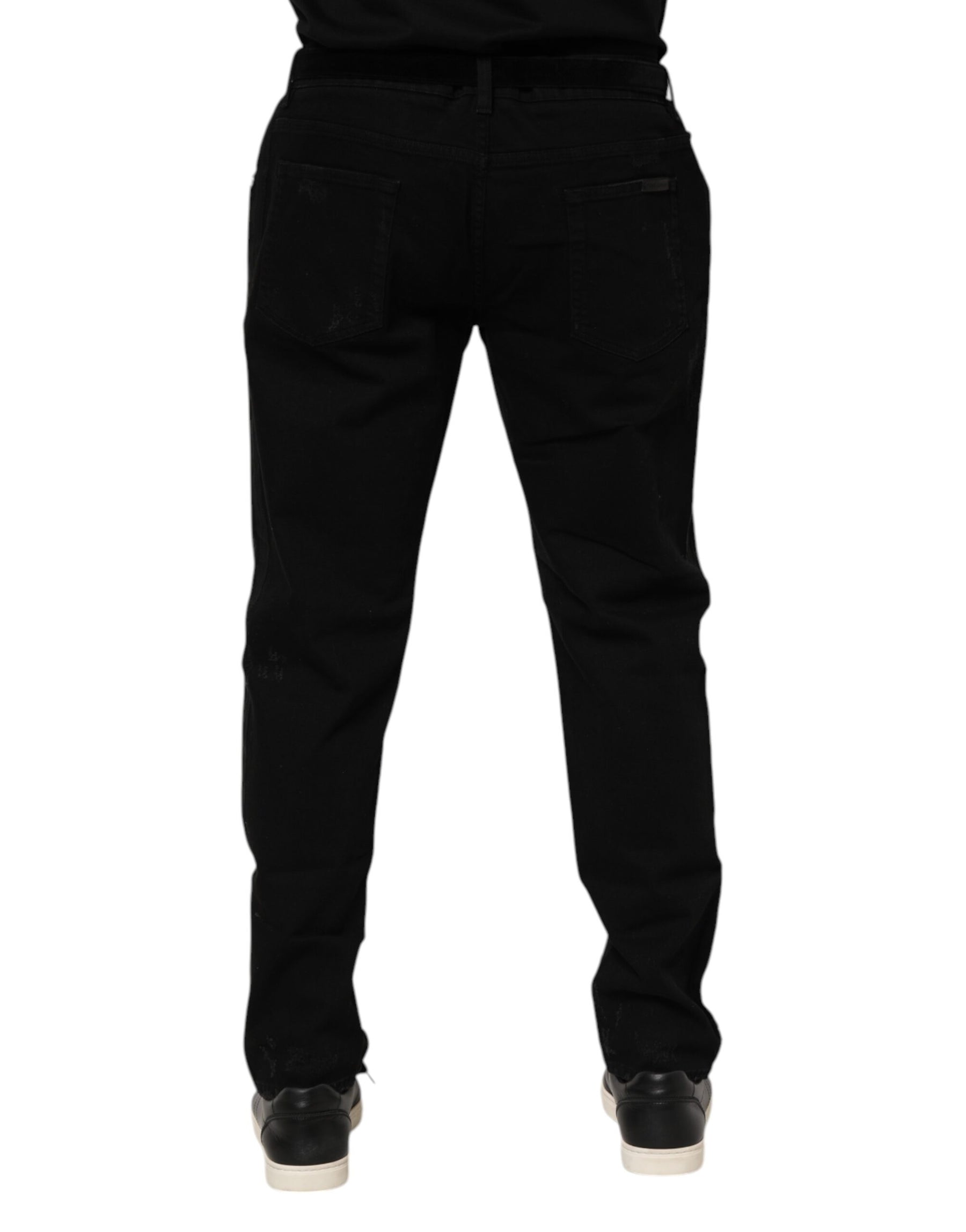 Dolce & Gabbana Black Cotton Skinny Men Denim Jeans | Regal Royce