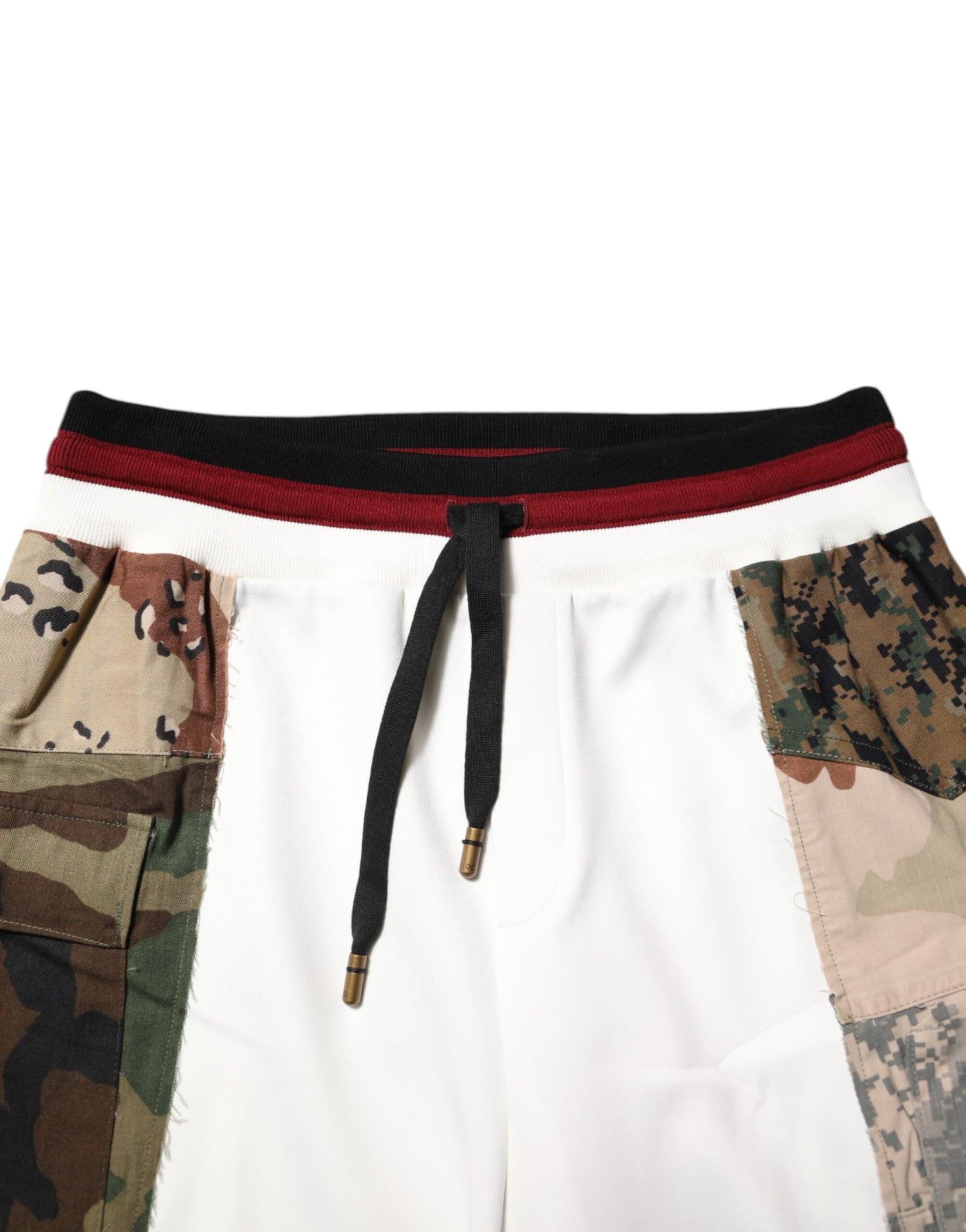 Dolce & Gabbana White Patchwork Mens Jogger Pants | Regal Royce