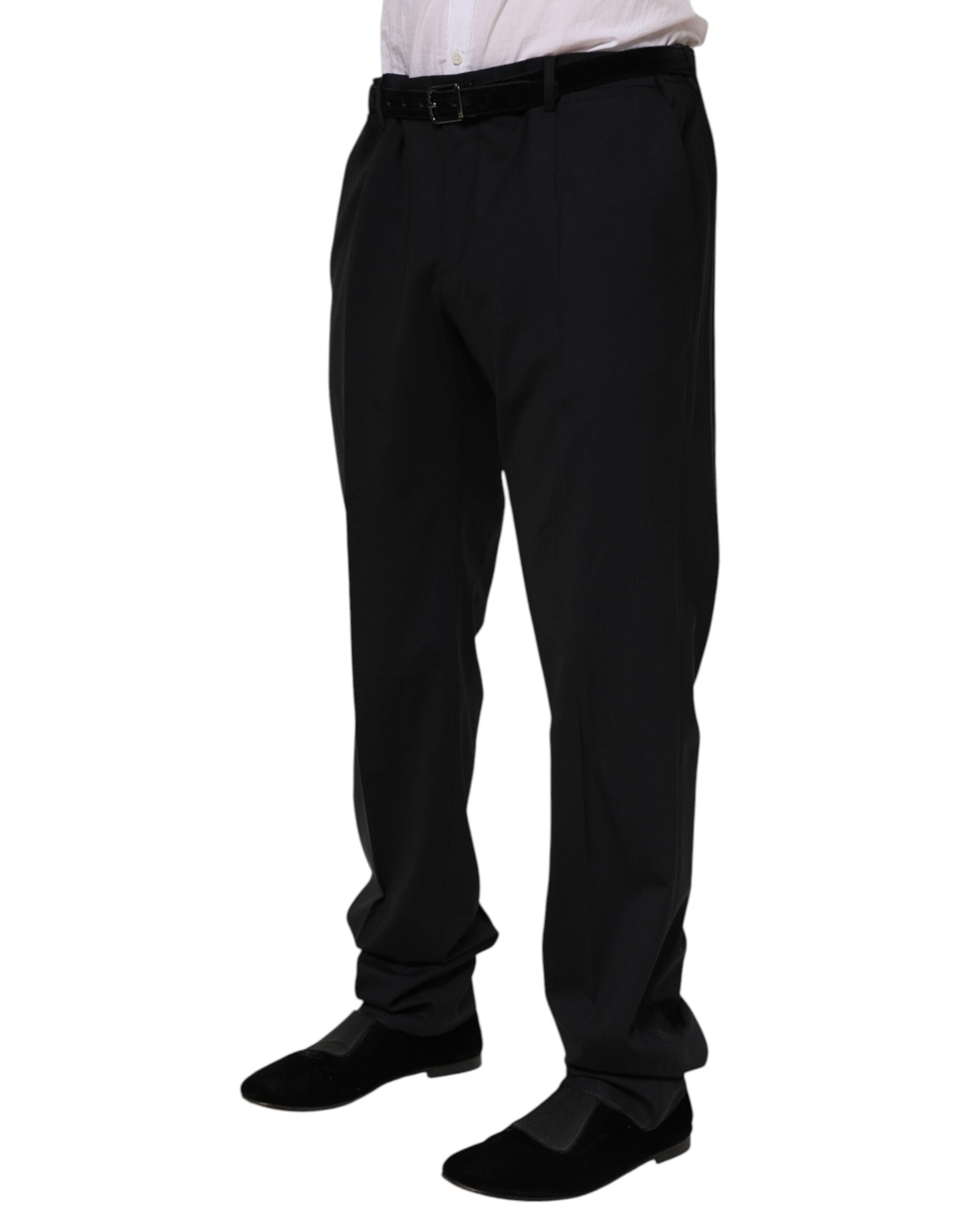 Dolce & Gabbana Black Wool Formal Dress Pants | Regal Royce