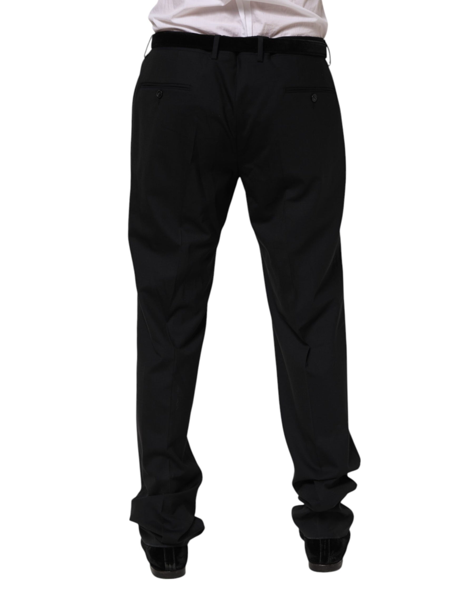 Dolce & Gabbana Black Wool Formal Dress Pants | Regal Royce