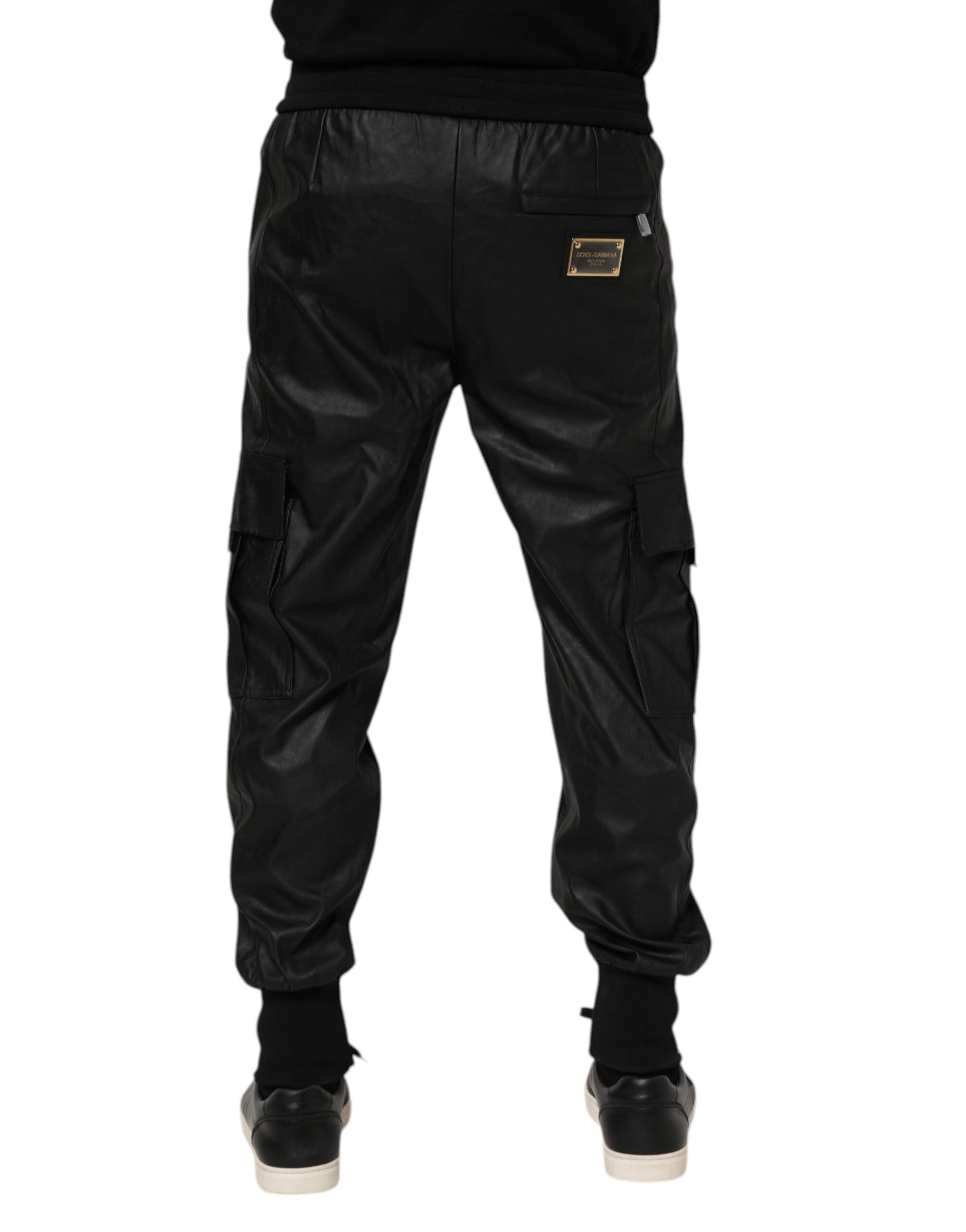 Dolce & Gabbana Black Cotton Cargo Men Jogger Pants | Regal Royce