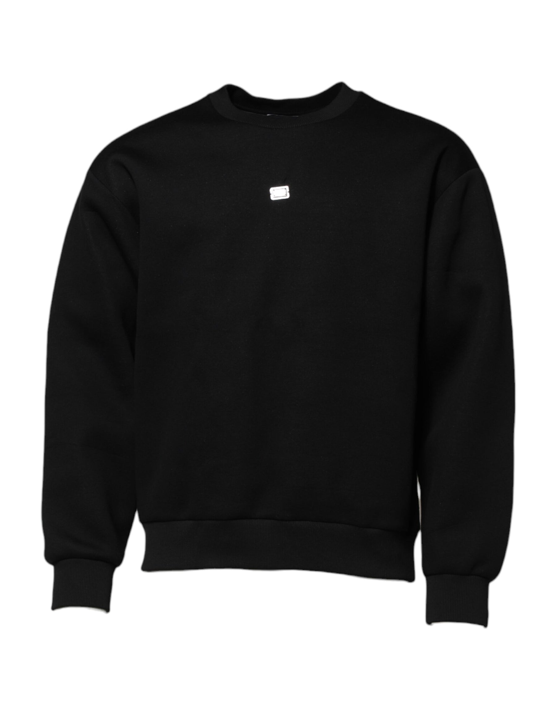 Dolce & Gabbana Black Modal DG Logo Plaque Pullover Sweater | Regal Royce