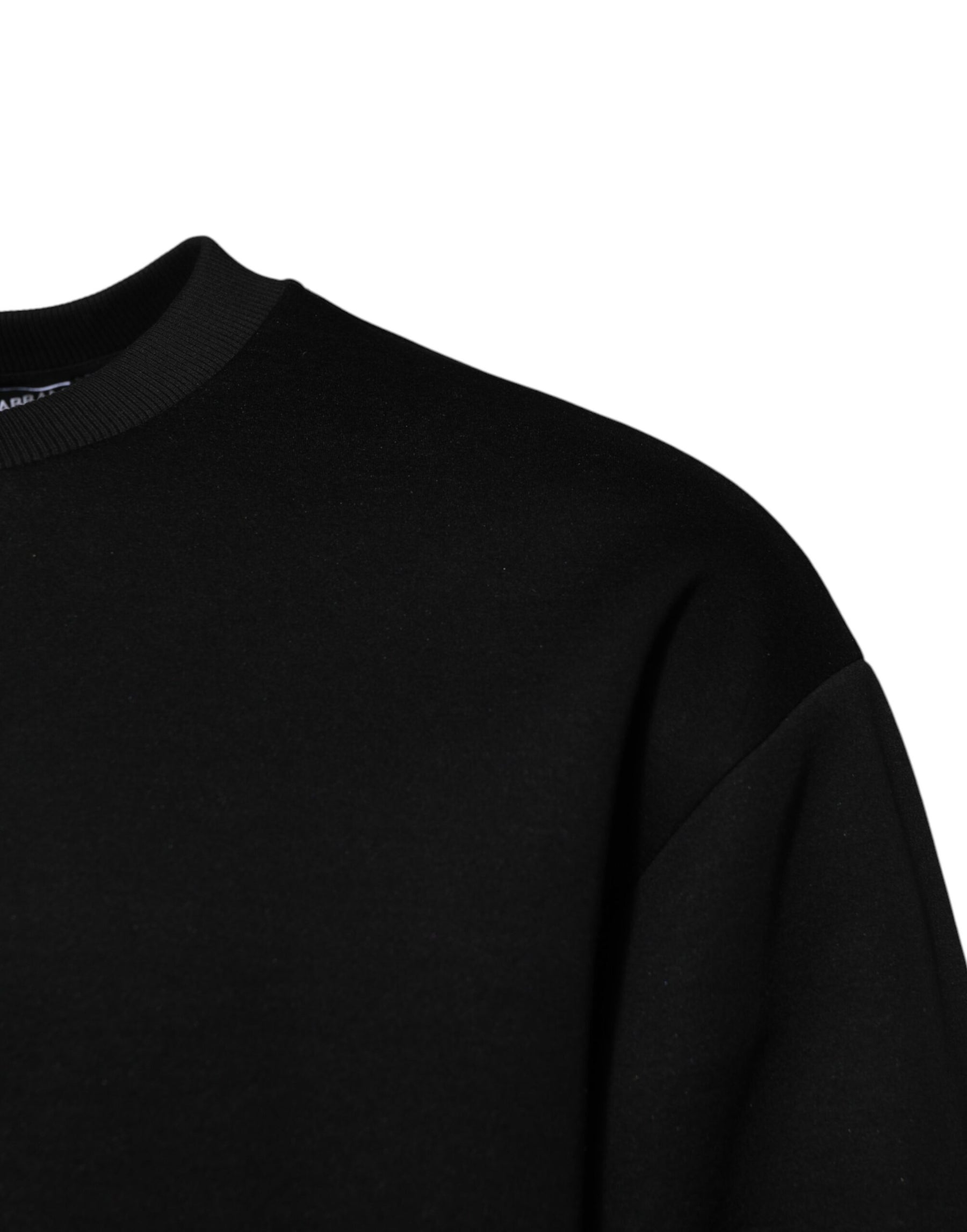 Dolce & Gabbana Black Modal DG Logo Plaque Pullover Sweater | Regal Royce