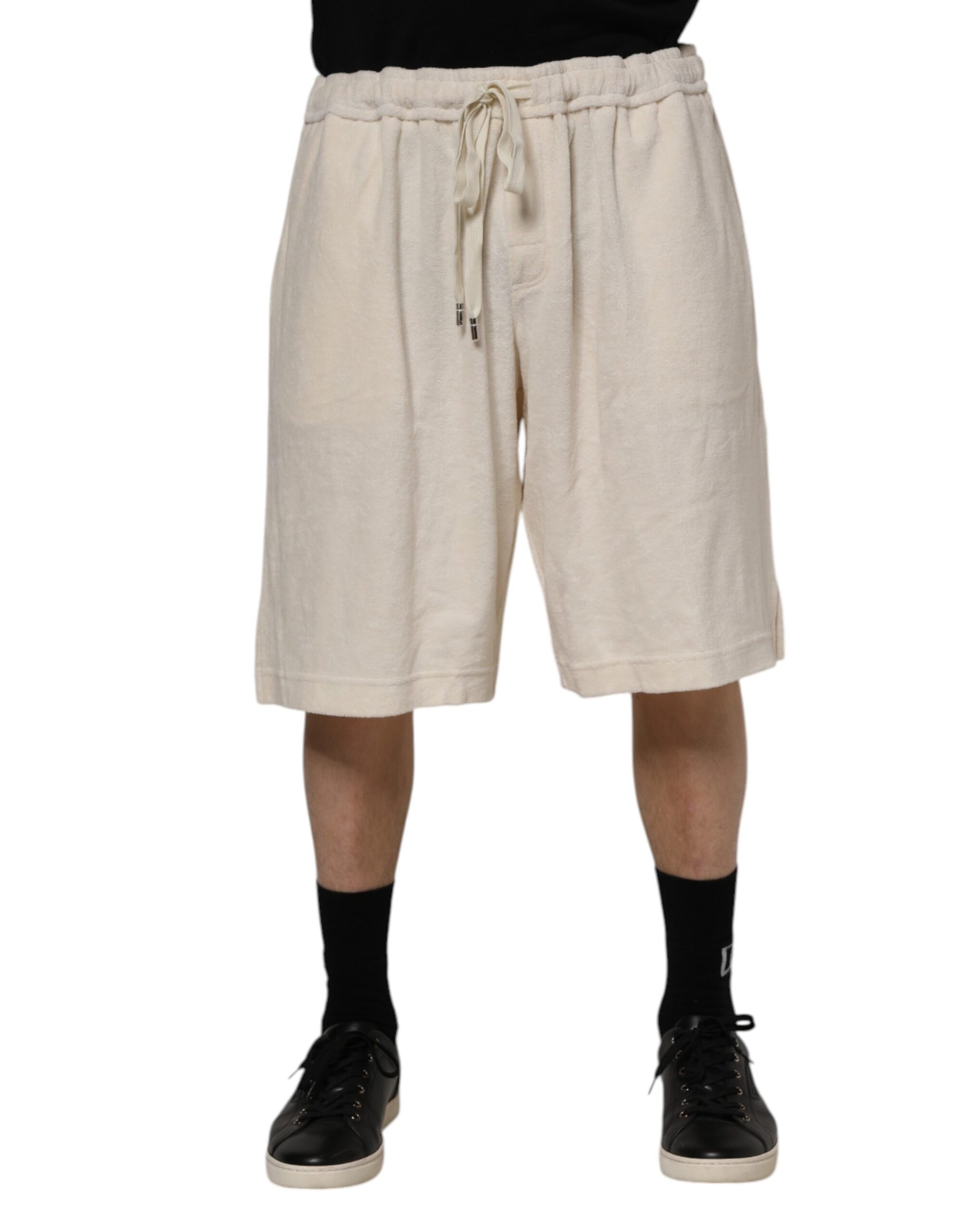 Dolce & Gabbana Ivory Cotton Men Bermuda Sweatshorts Shorts | Regal Royce