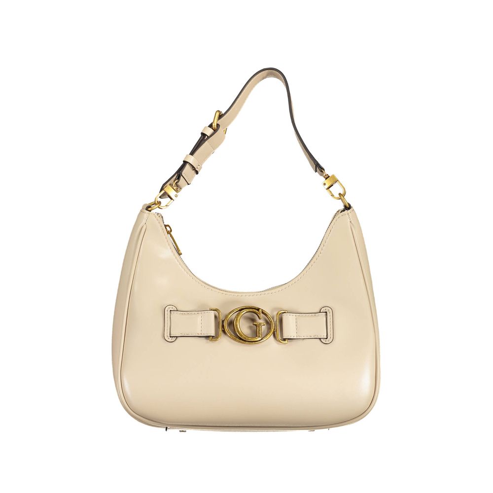 Guess Jeans Beige Polyurethane Women's Shoulder Bag | Regal Royce