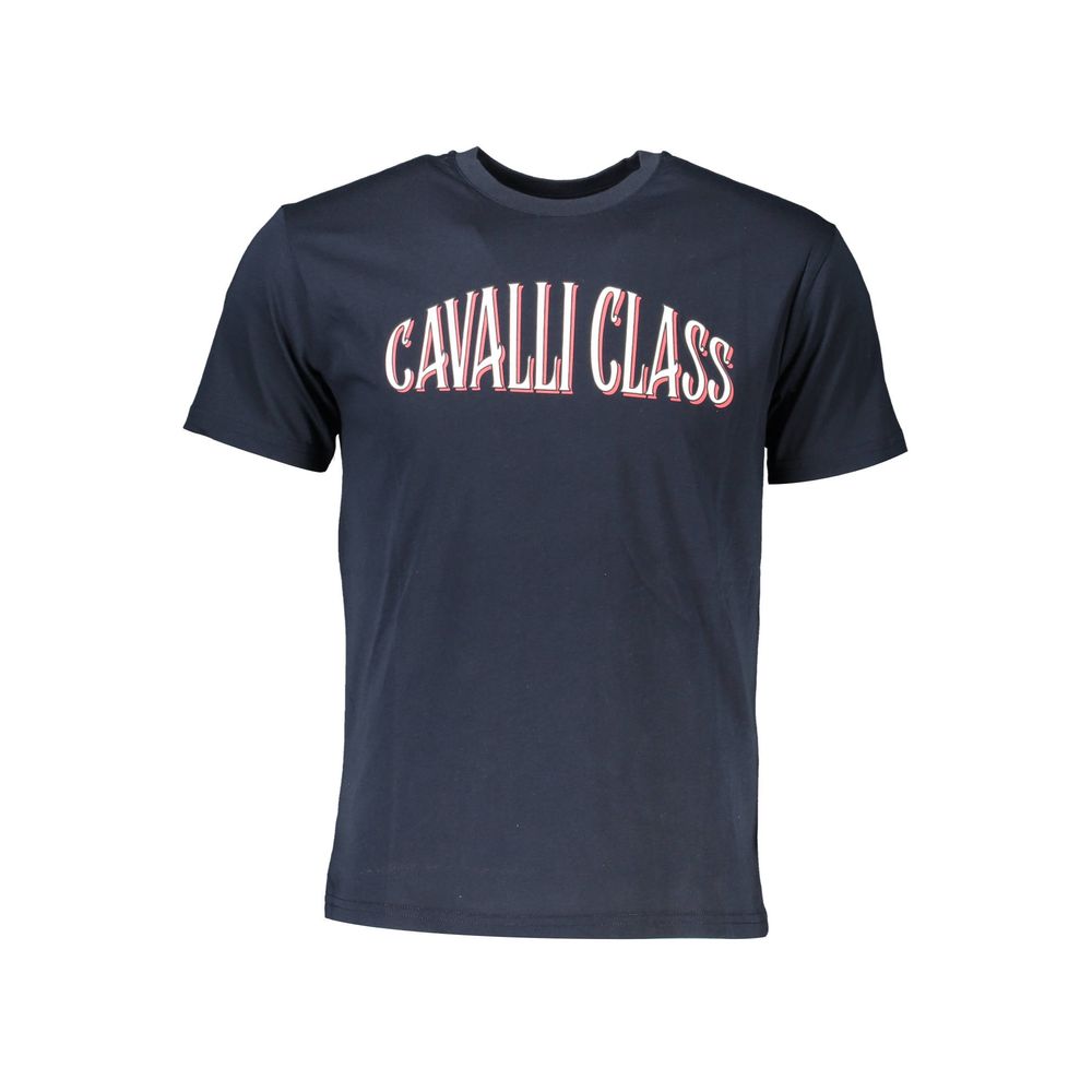 Cavalli Class Blue Cotton Men T-Shirt | Regal Royce