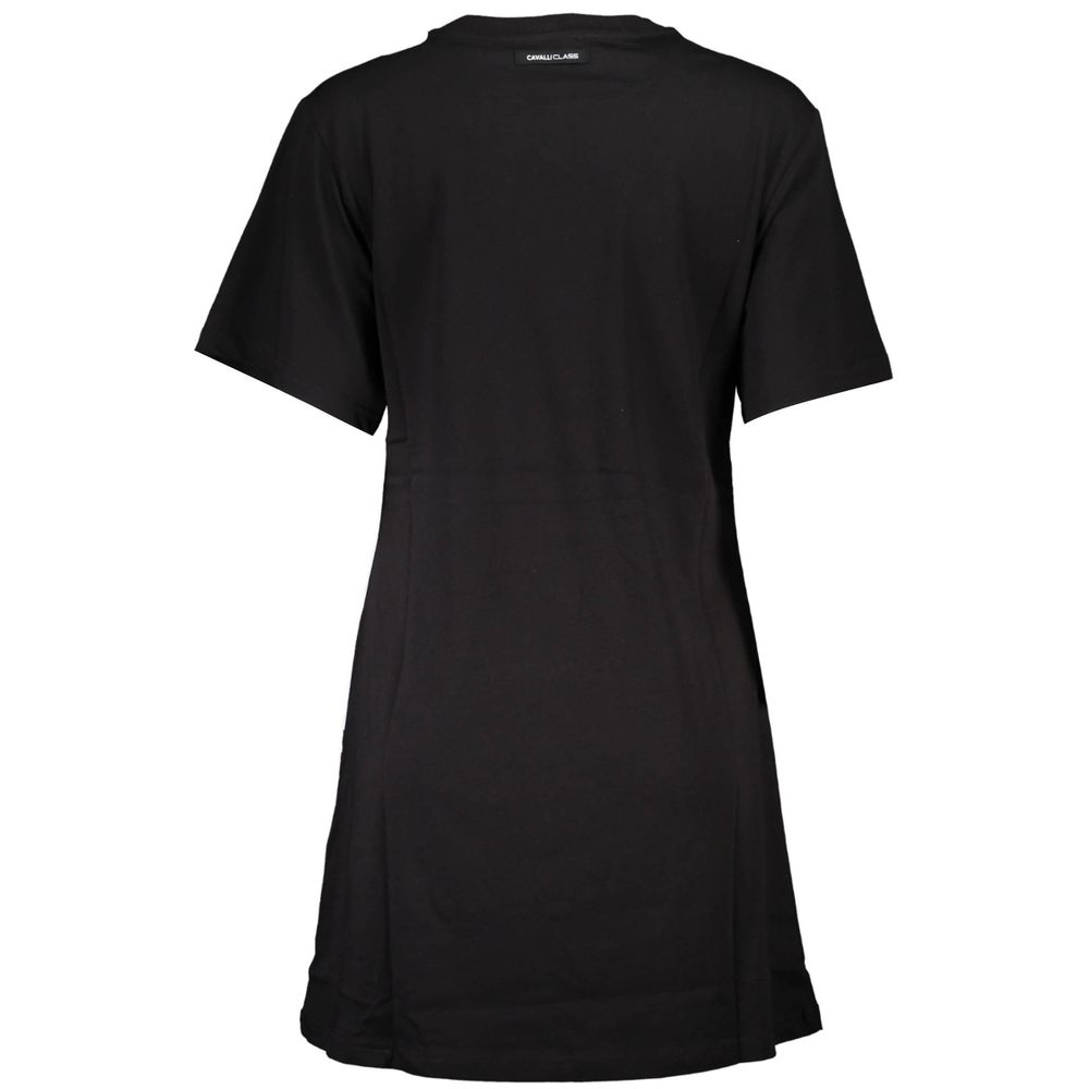 Cavalli Class Black Cotton Casual Dress | Regal Royce