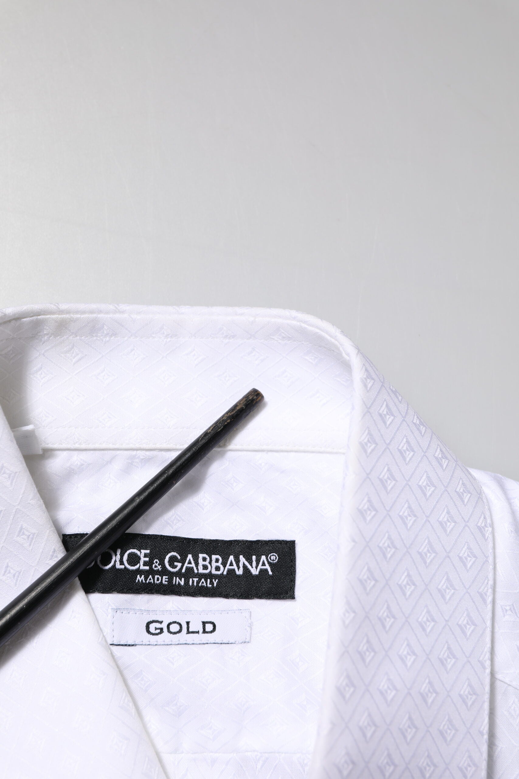 Dolce & Gabbana White Cotton GOLD Long Sleeves Formal Shirt | Regal Royce