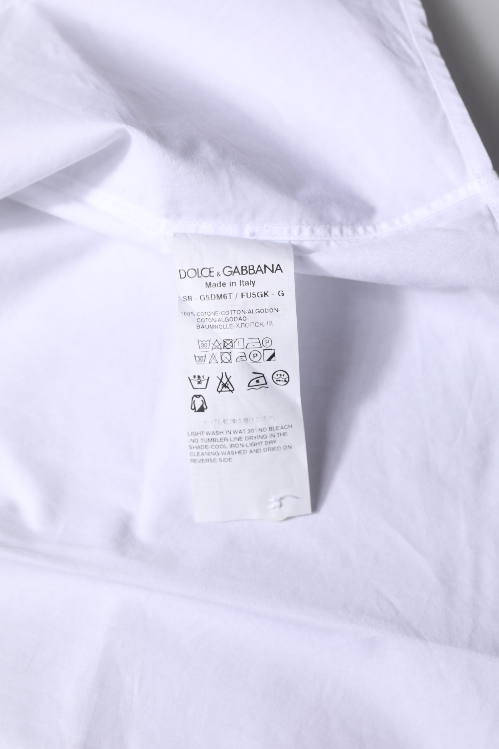 Dolce & Gabbana White Cotton GOLD Long Sleeves Formal Shirt | Regal Royce