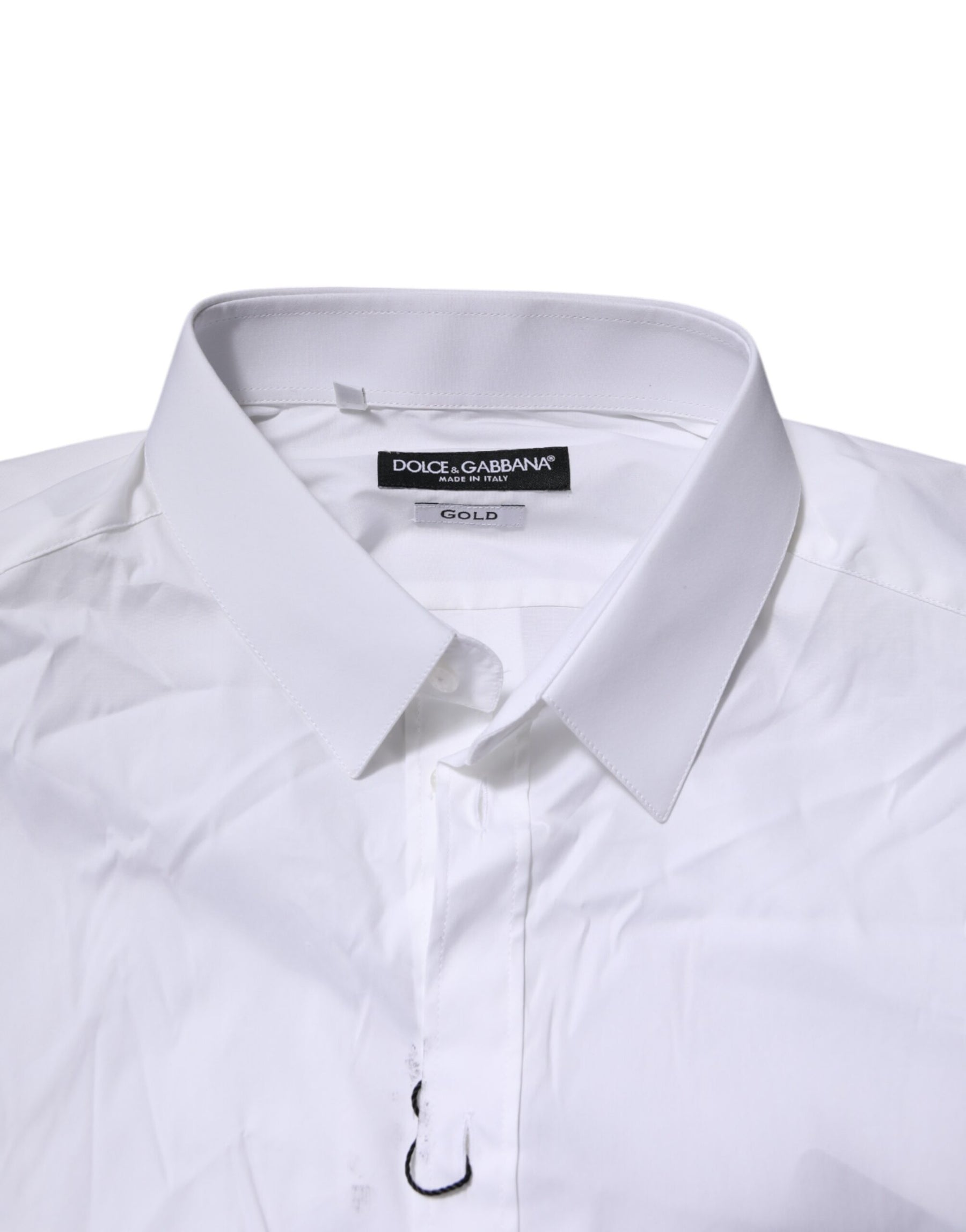 Dolce & Gabbana White Cotton GOLD Long Sleeves Formal Shirt | Regal Royce