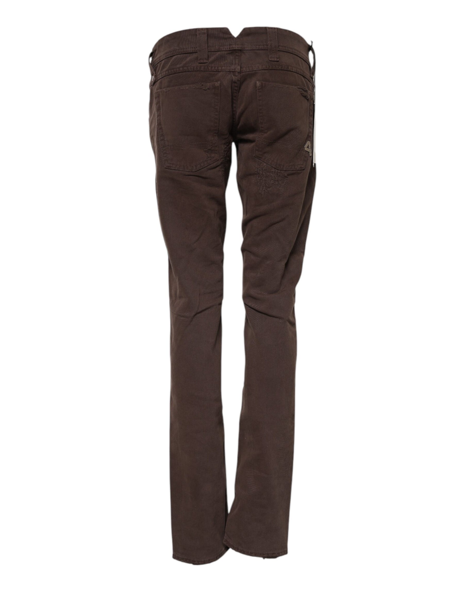 CYCLE Brown Cotton Low Waist Skinny Casual Jeans | Regal Royce