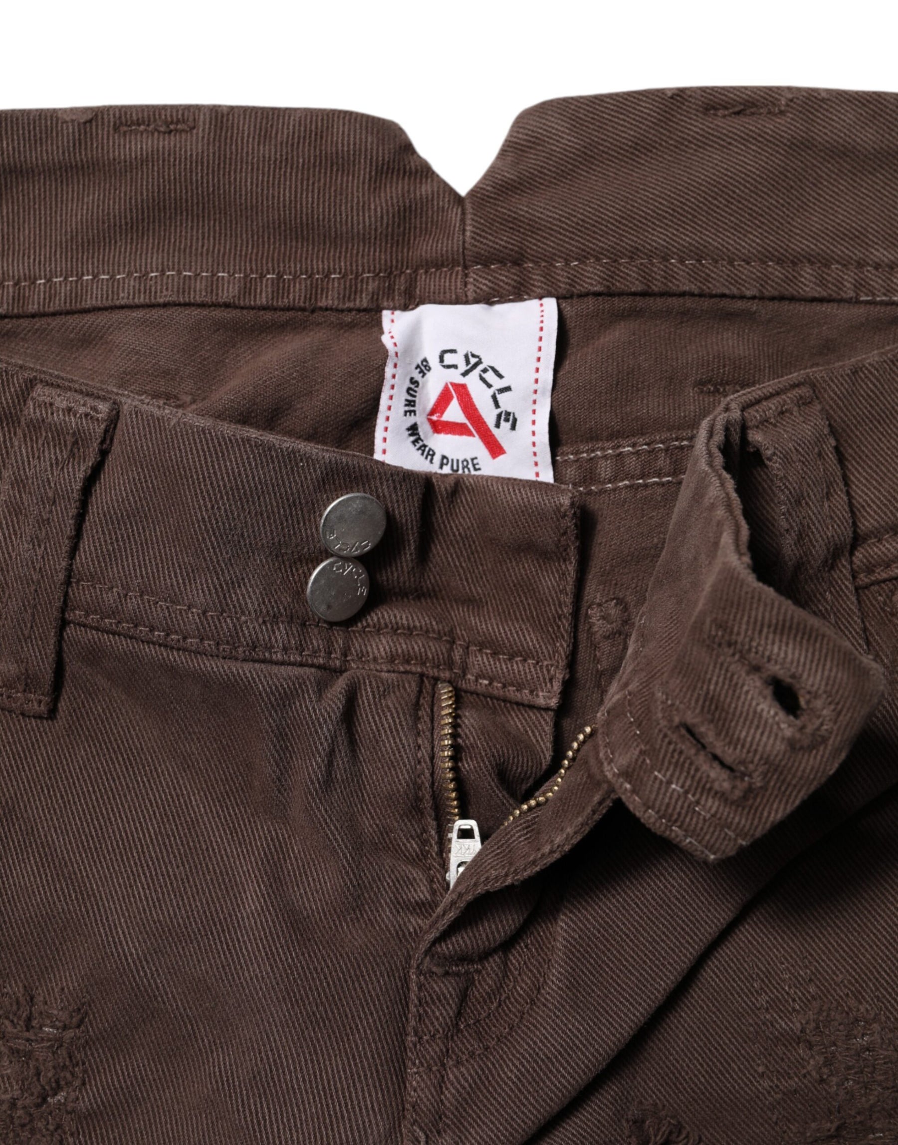 CYCLE Brown Cotton Low Waist Skinny Casual Jeans | Regal Royce